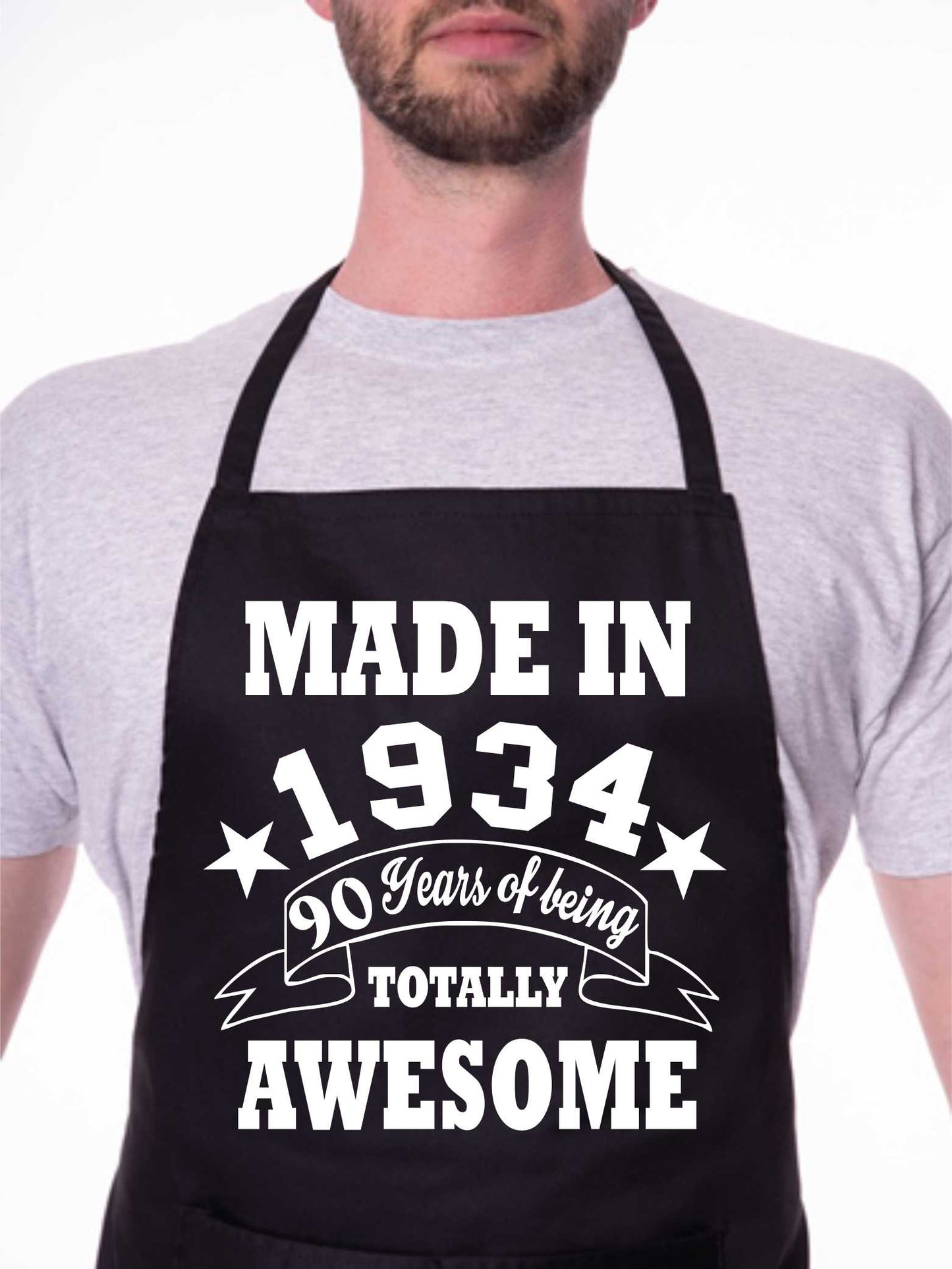 90th Birthday Made In 1934 BBQ Cooking Funny Novelty Apron