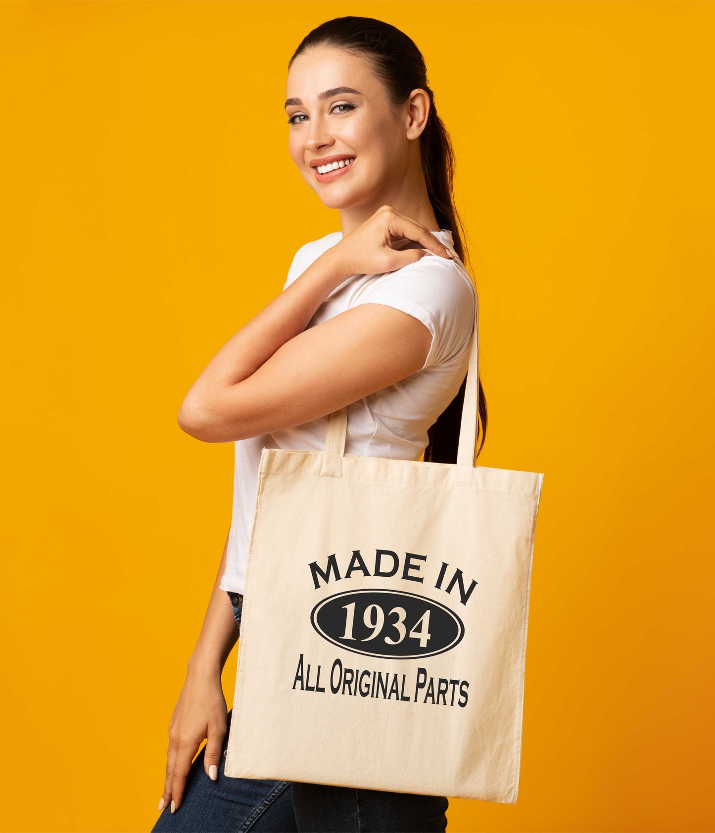 Print4u Shopping Tote Bag For Life Made In 1934 90th Birthday