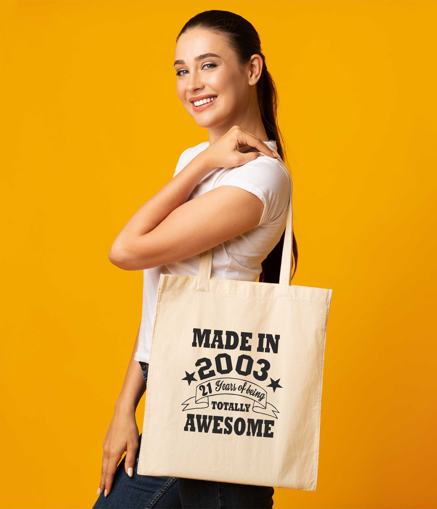 Made In 2003 Tote Bag  21st Birthday Shopping Tote Reusable Bag For Life