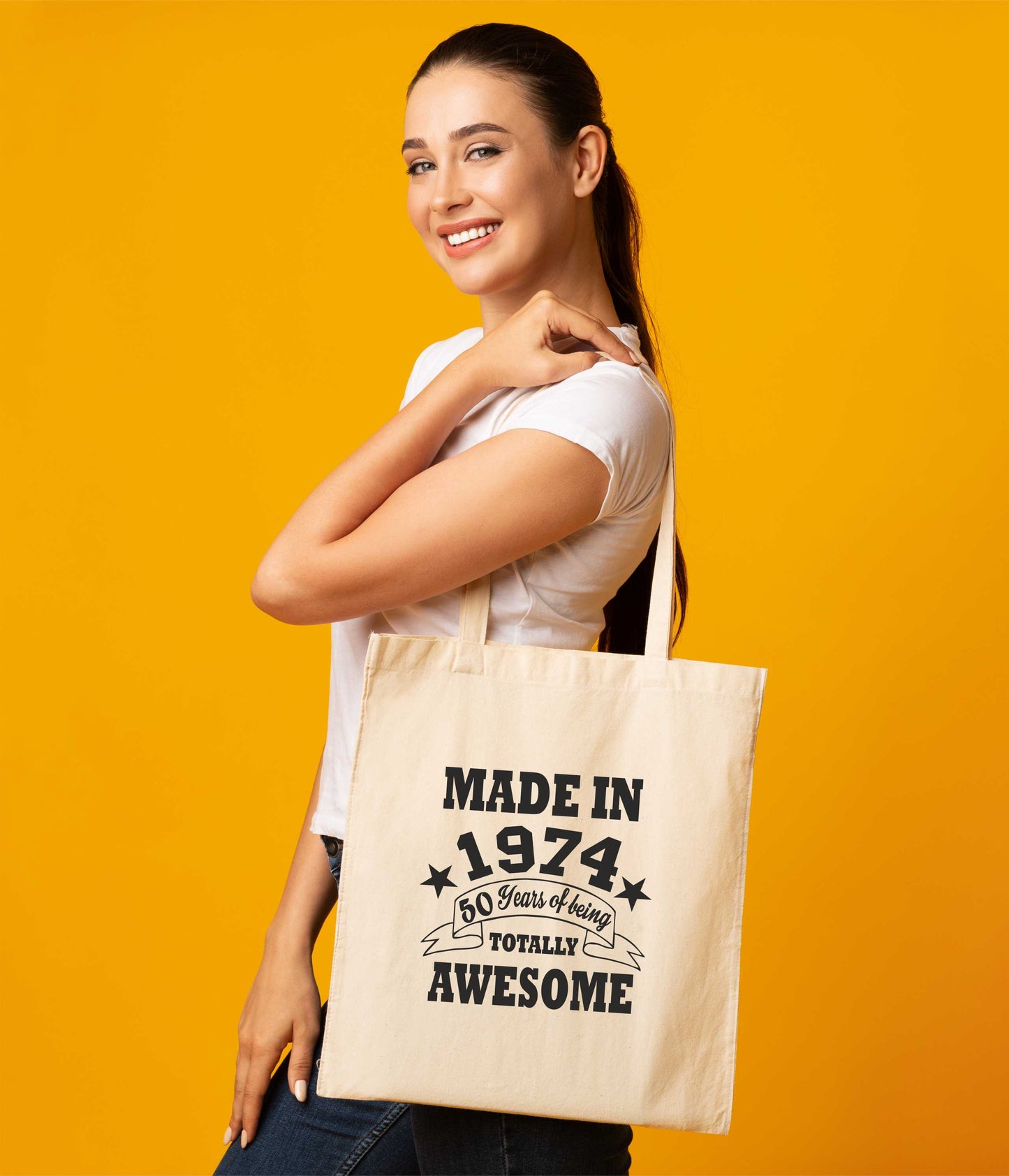 Made in 1974 Tote Bag 50th Birthday Shopping Tote Reusable Bag For Life