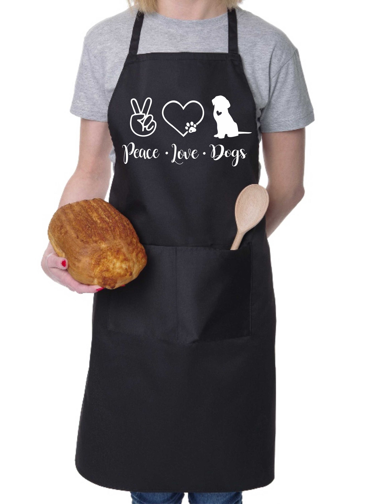 Apron Peace Love Dogs Dog Lovers Gift Paw Heart Dog For Life Gift