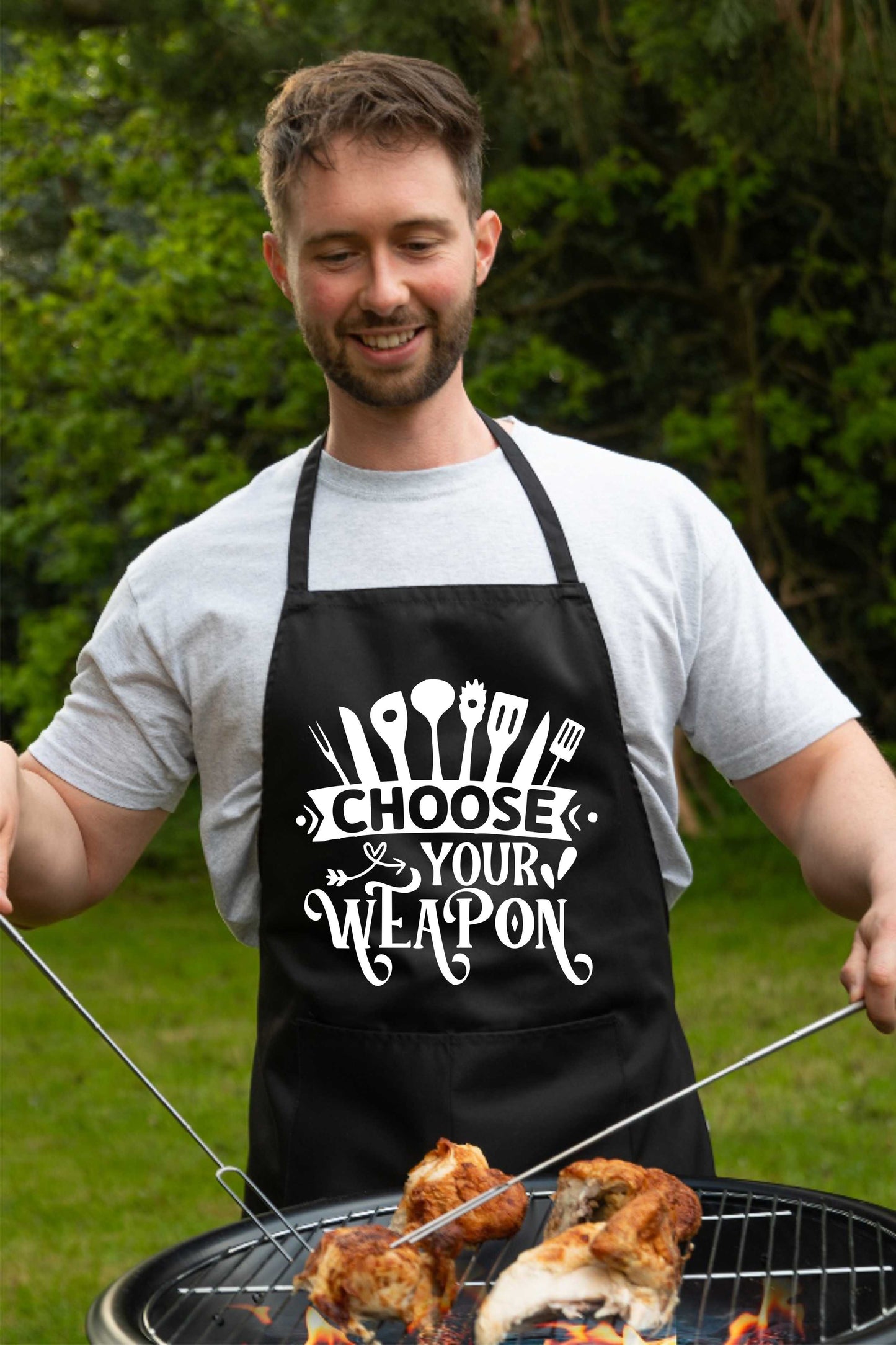 Apron Choose Your Weapon Gift For Her Gift For Him Funny Birthday Gift