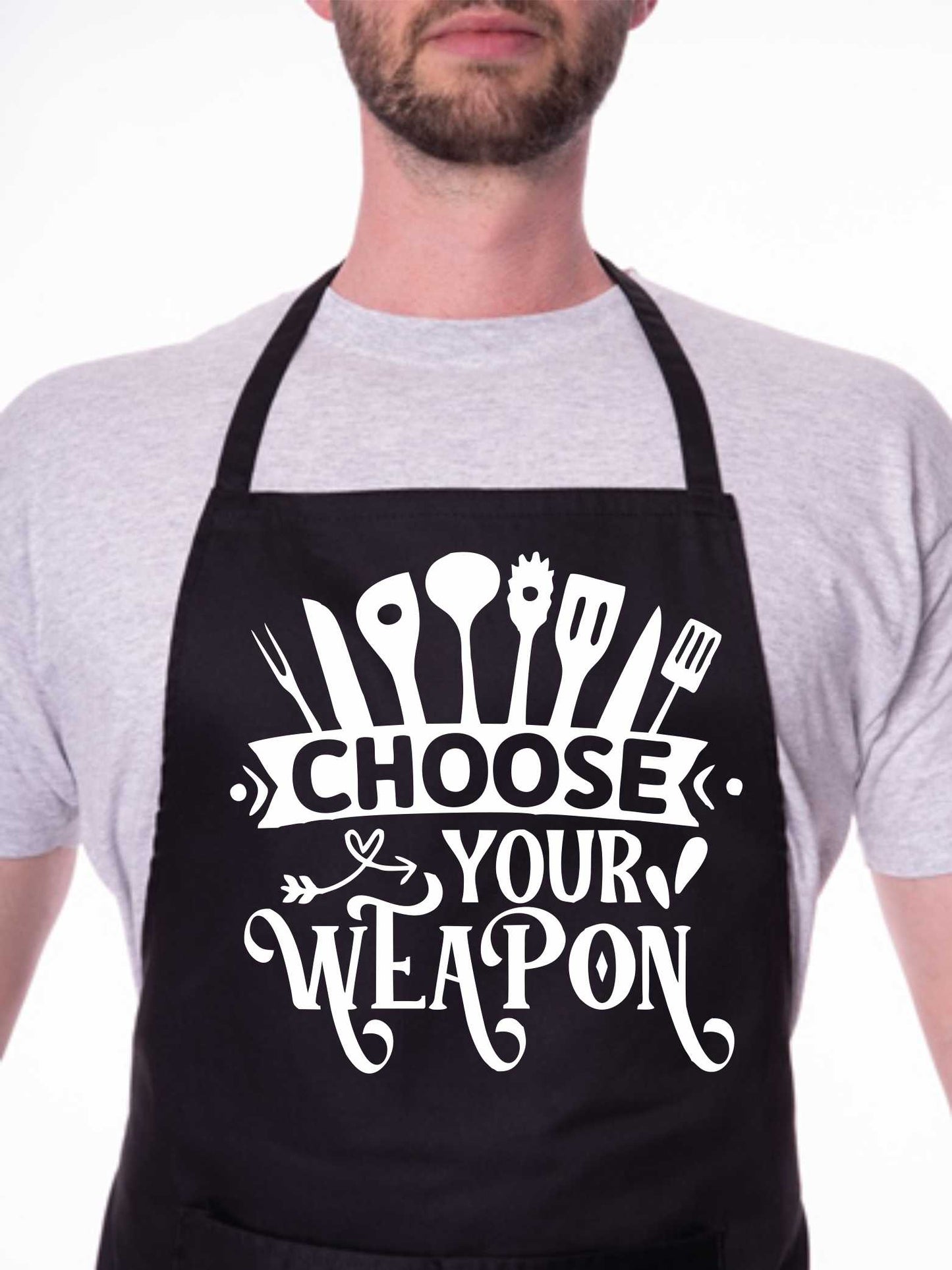 Apron Choose Your Weapon Gift For Her Gift For Him Funny Birthday Gift