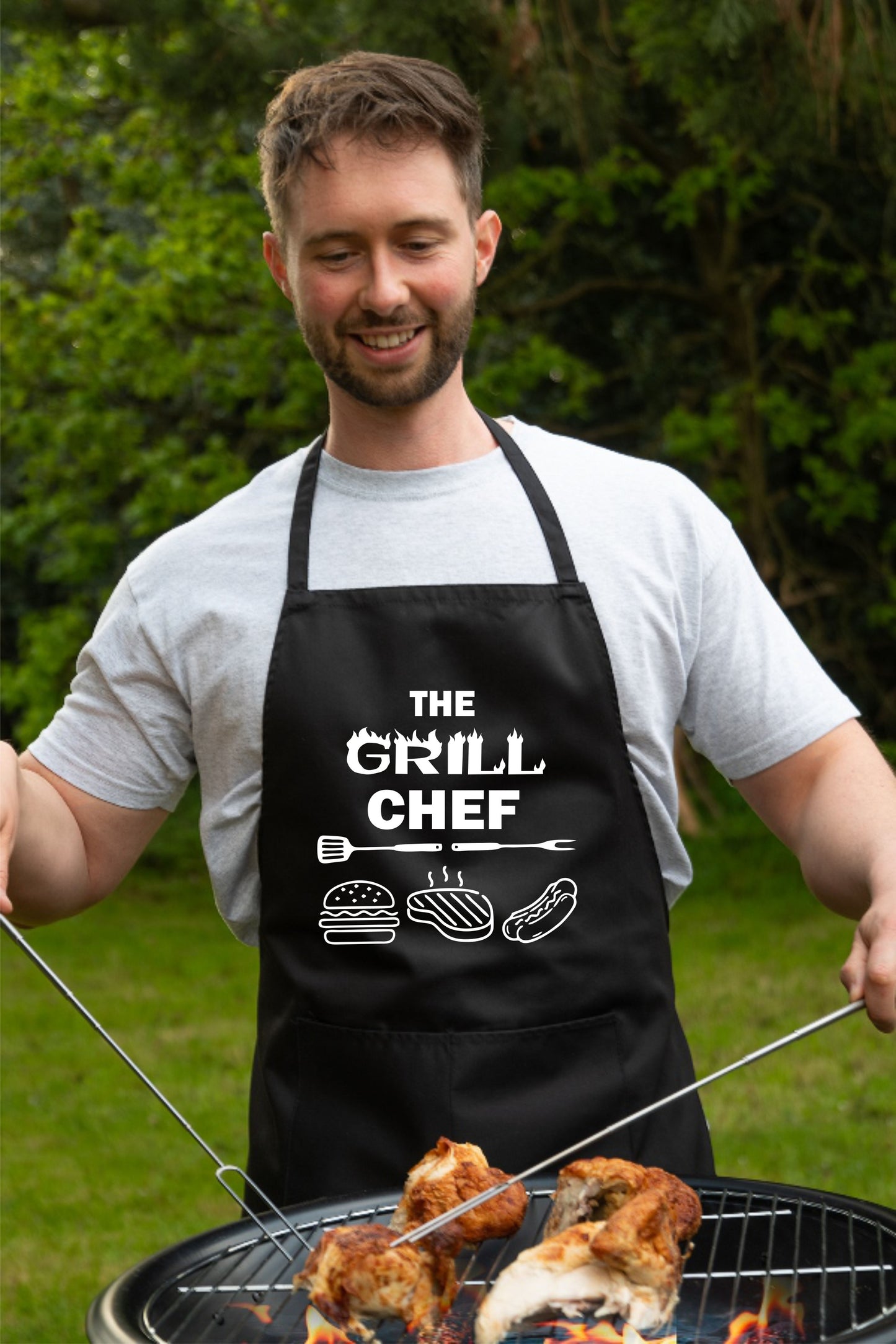 The Grill Chef  Apron Funny  Father's Day Birthday Gift Cooking Baking BBQ