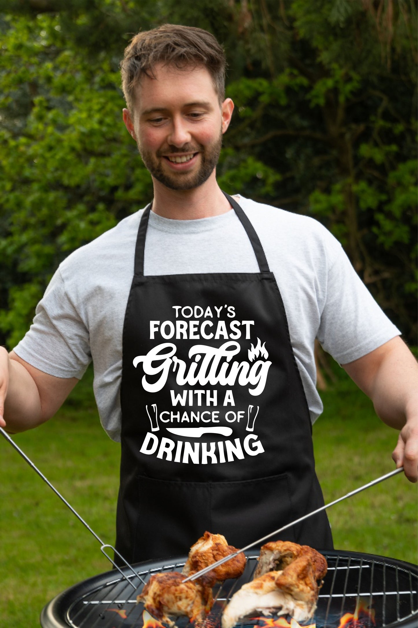 Grilling & Drinking Funny Apron Father's Day Birthday Gift Cooking Baking BBQ