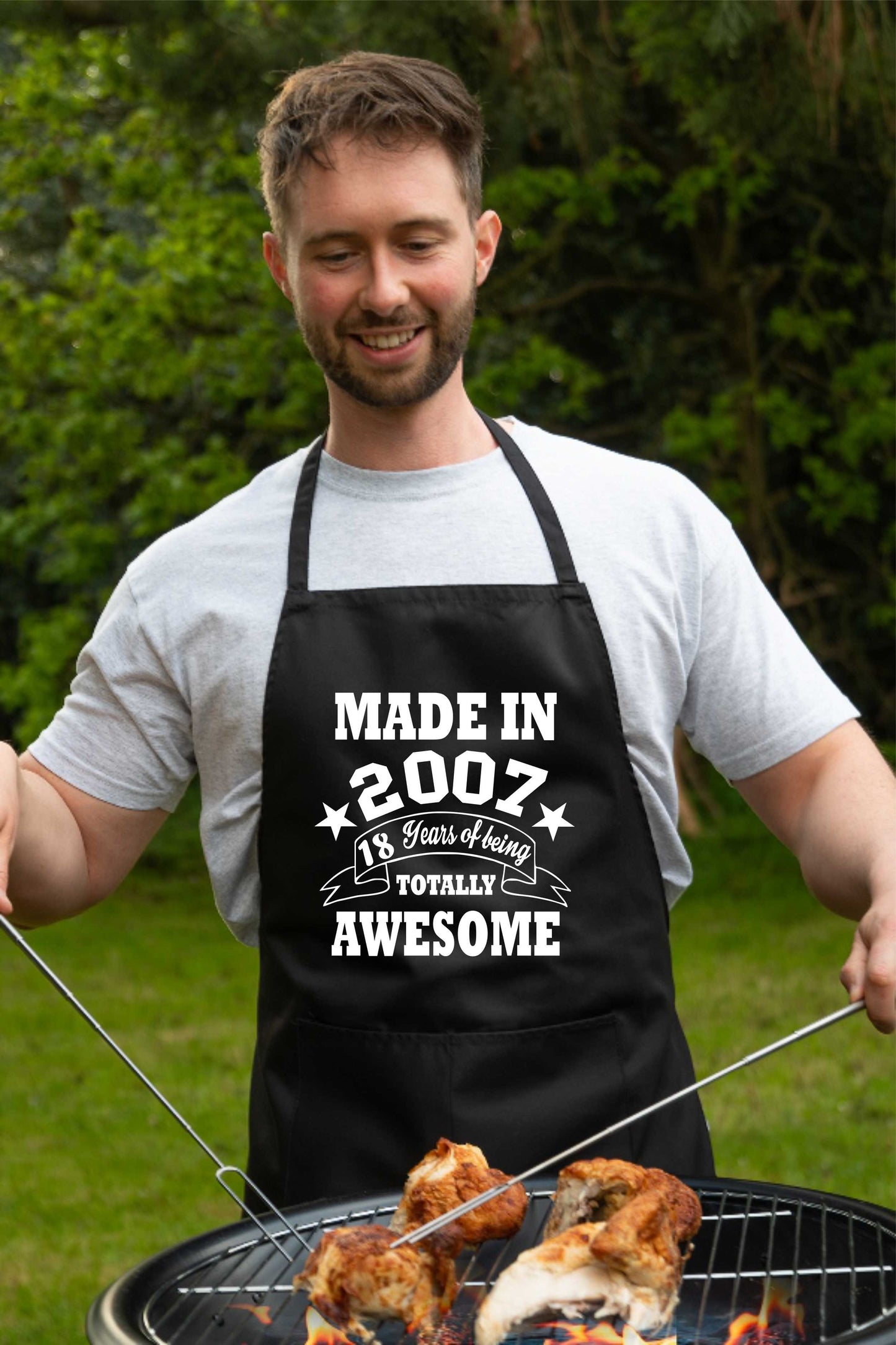 18th Birthday Made In 2007 BBQ Cooking Funny Novelty Apron