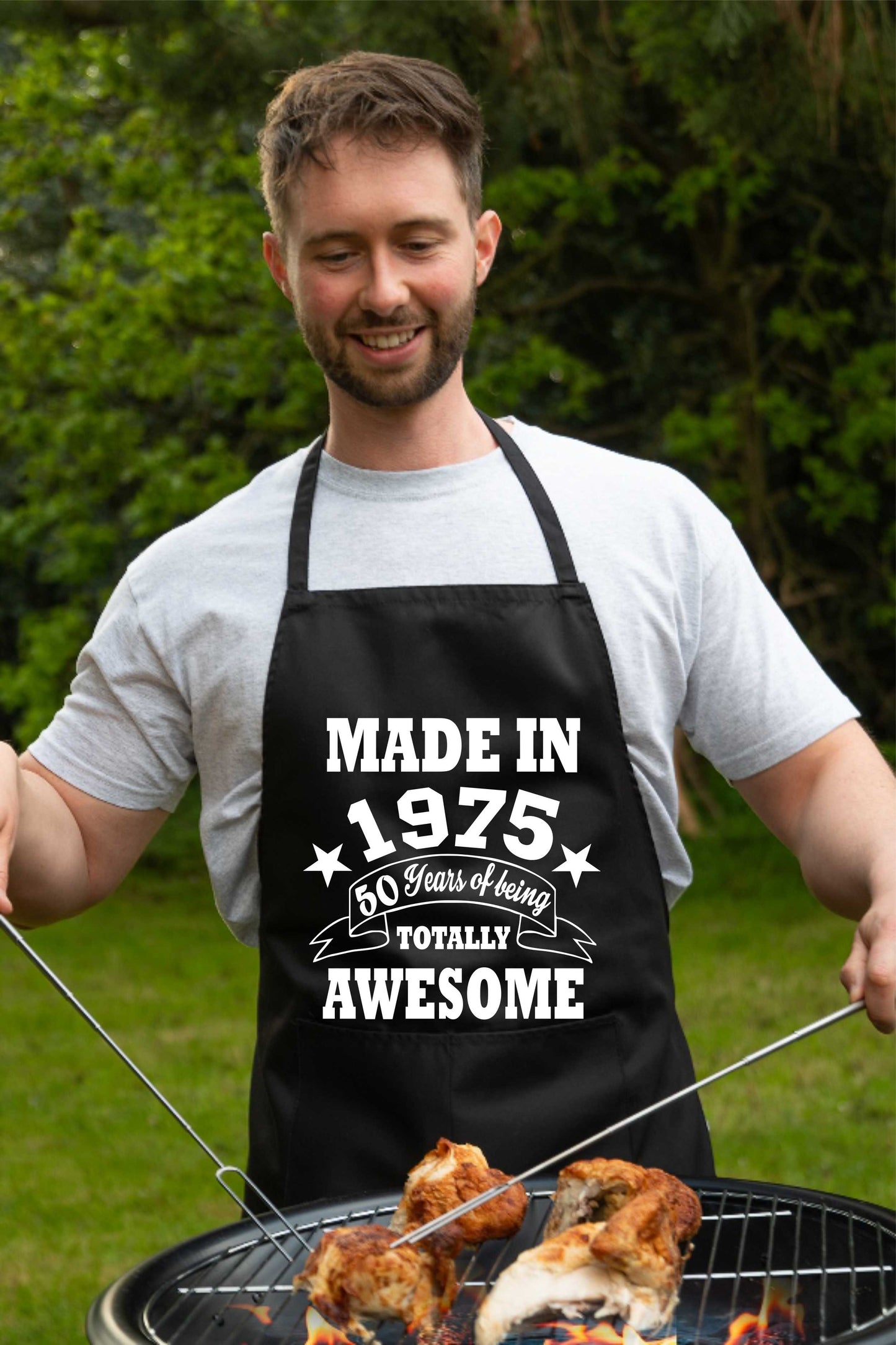 50th Birthday Made In 1975 BBQ Cooking Funny Novelty Apron