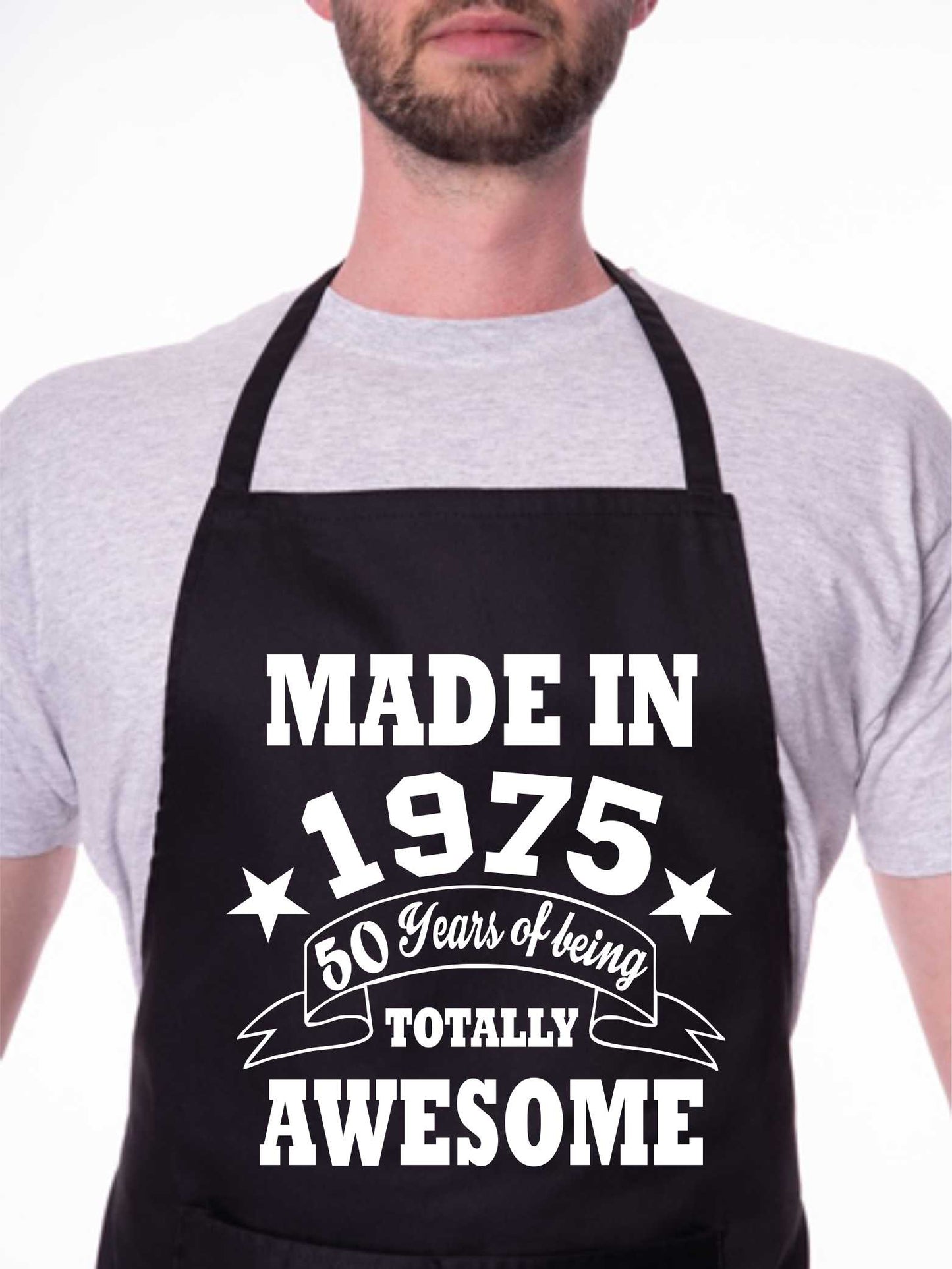 50th Birthday Made In 1975 BBQ Cooking Funny Novelty Apron