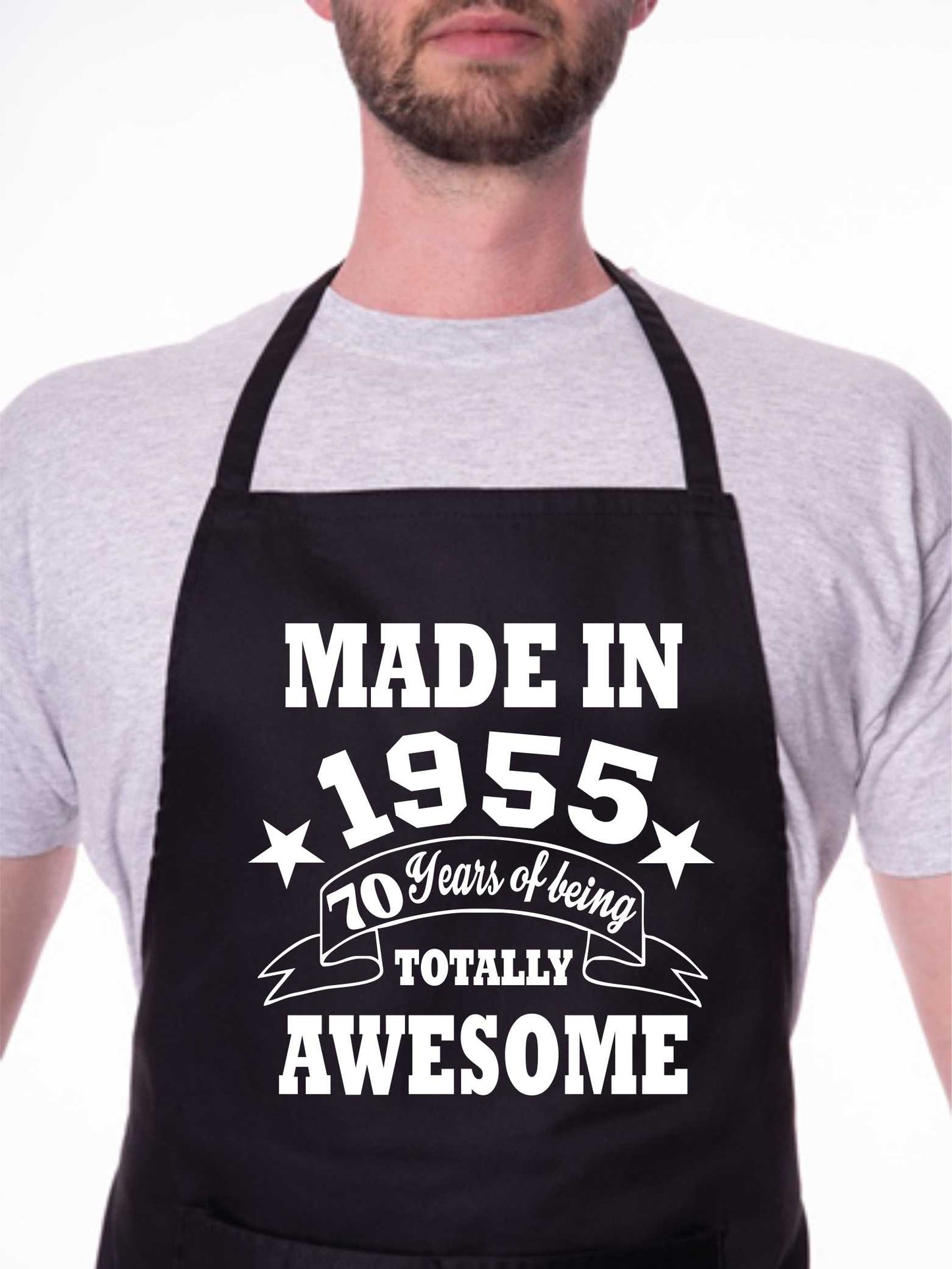 70th Birthday Made In 1955 BBQ Cooking Funny Novelty Apron