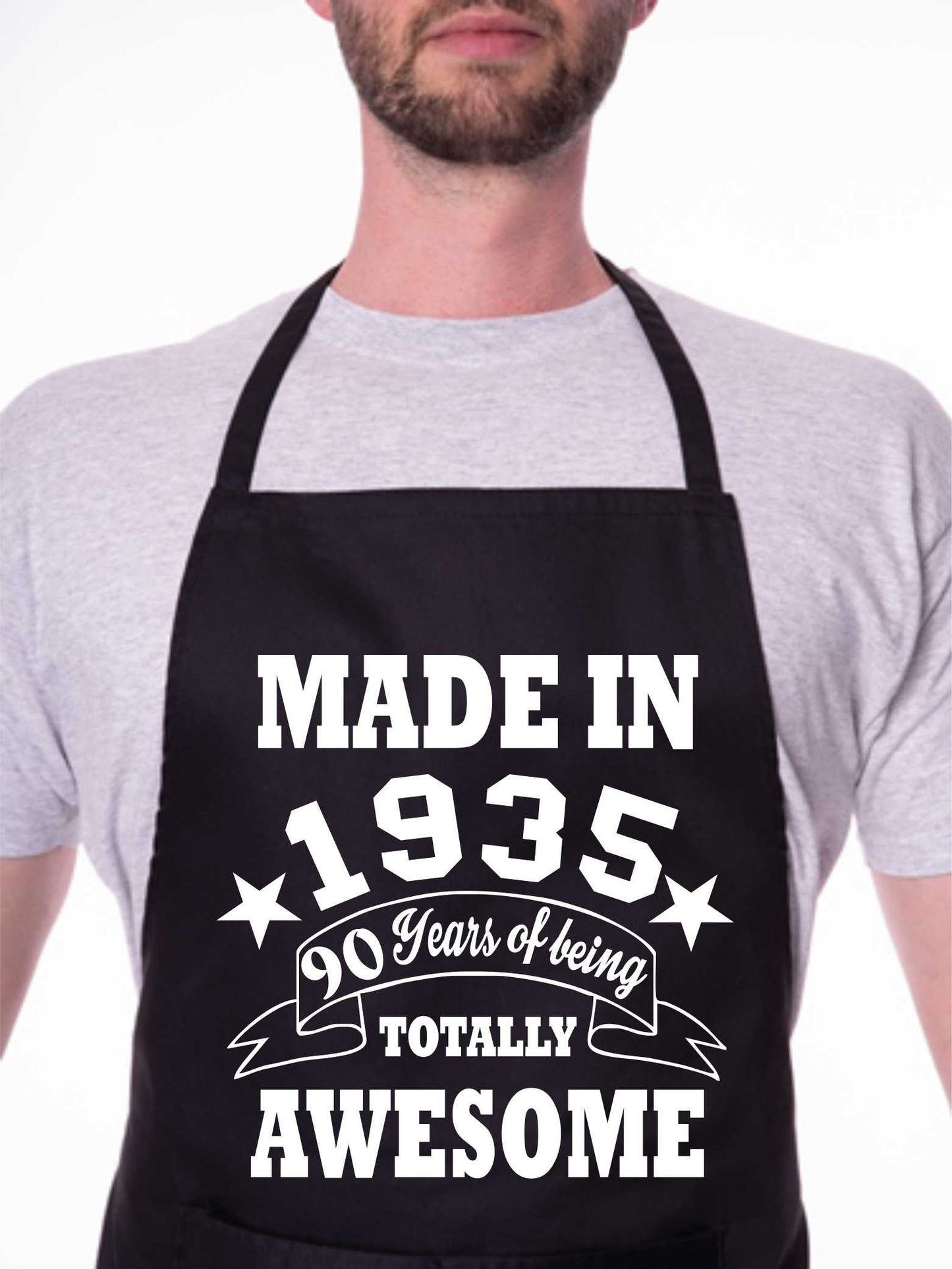 90th Birthday Made In 1935 BBQ Cooking Funny Novelty Apron