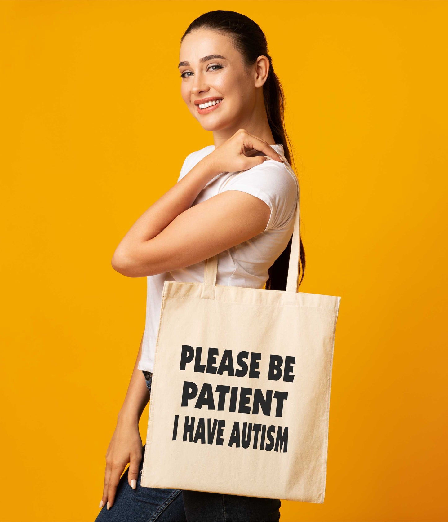 Be Patient I Have Autism Tote Bag Mental Health Awareness Ladies Shopper