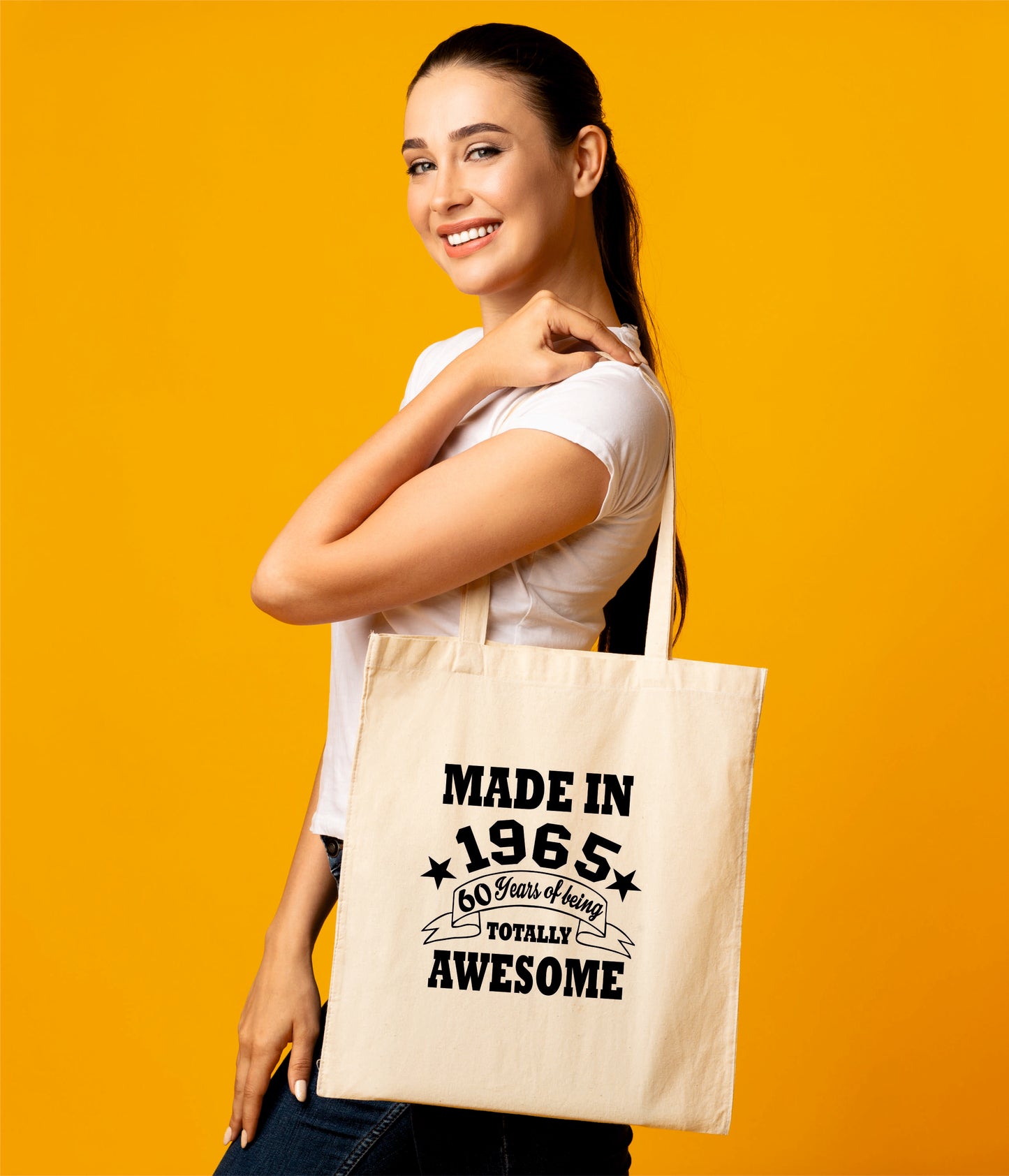 Print4u Shopping Tote Bag For Life Born In 1965 60th Birthday