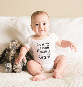 Breaking Hearts Funny Short Sleeve Babygrow Baby Vest Romper Bodysuit 0 - 18 Months