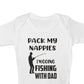 Going Fishing With Daddy Funny Short Sleeve Babygrow Baby Vest Romper Bodysuit