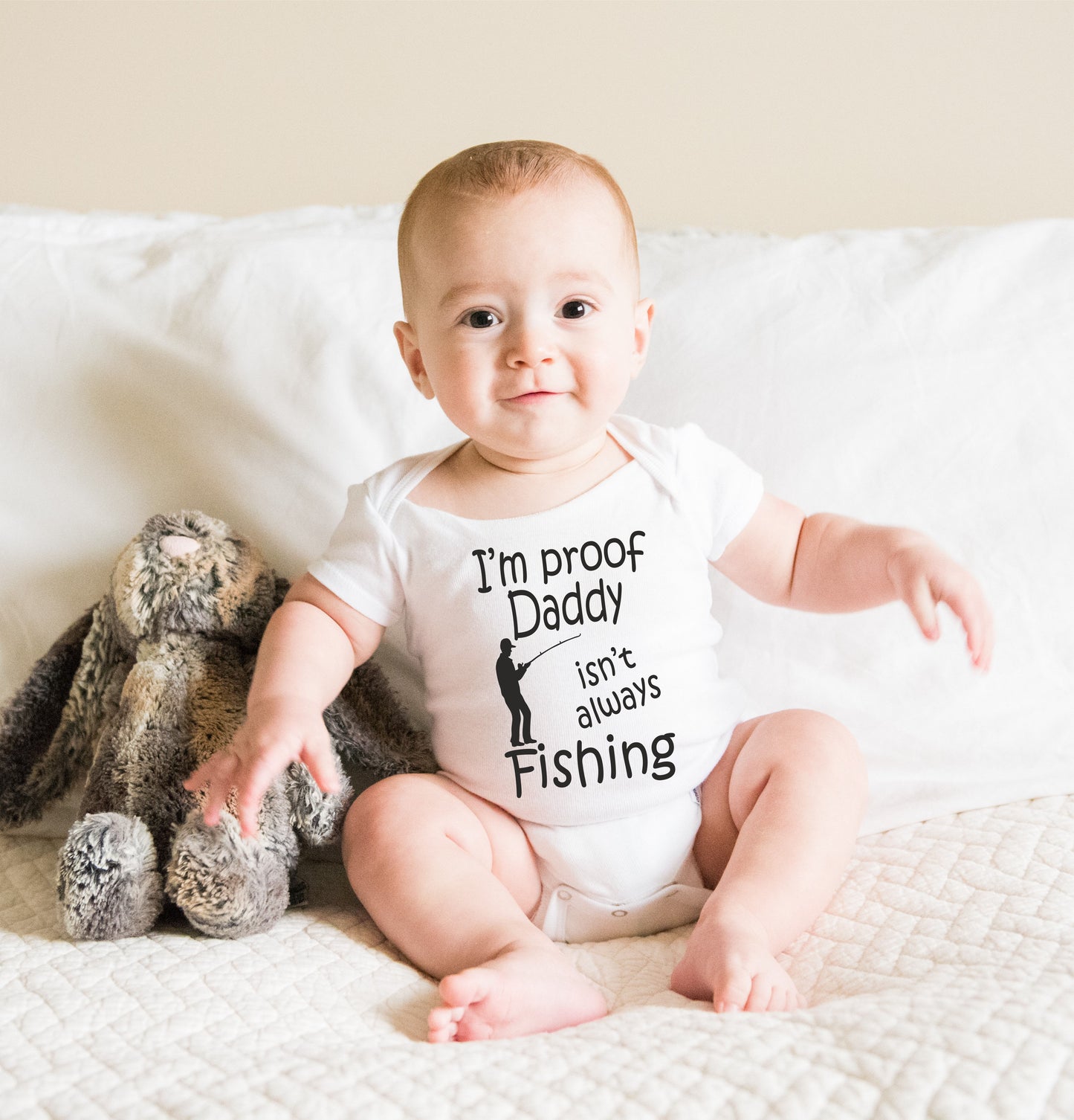 Proof Daddy Isn't Always Fishing Funny Babygrow Vest Baby Romper Bodysuit