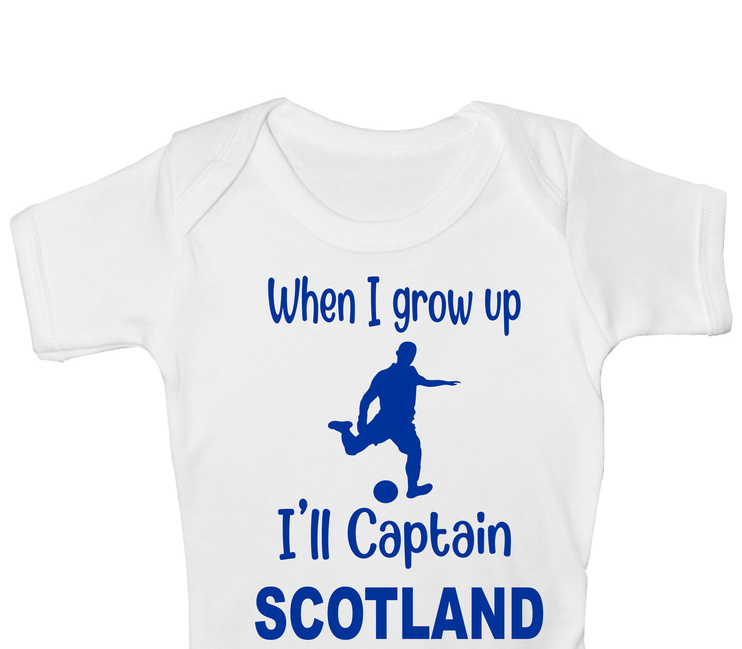 When Grow Up Captain Scotland Funny Babygrow Scottish Football Baby Gift