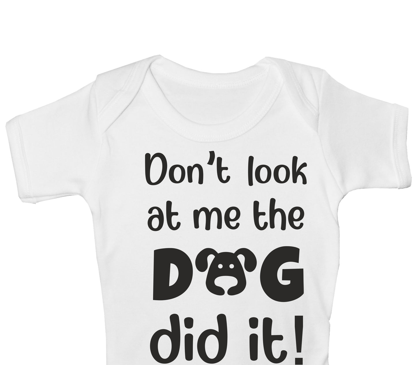 Don't Look At Me The Dog Did It Funny Babygrow Dog Lover Bodysuit Baby Gift