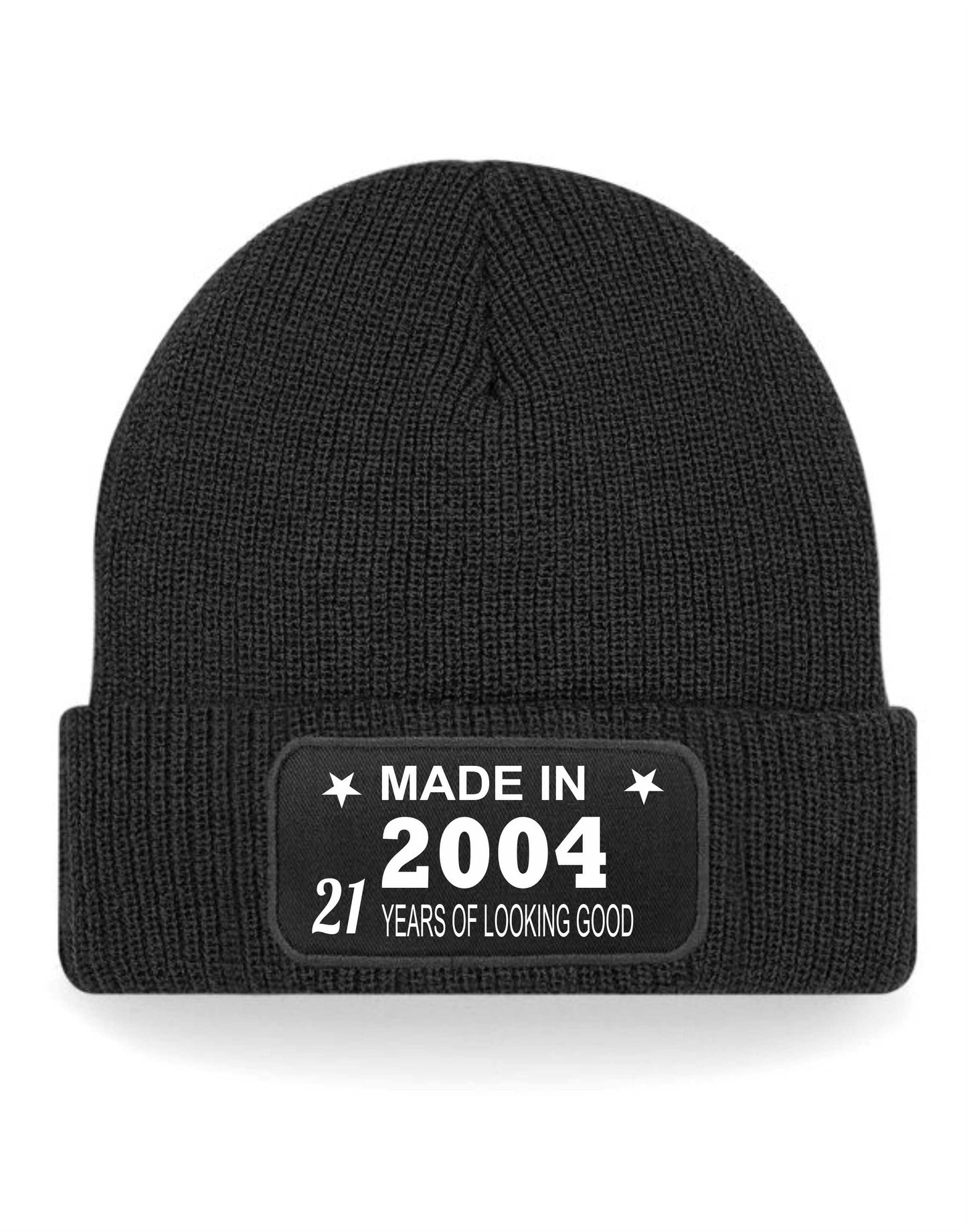 21st Birthday Made In 2004 Beanie Hat Gift for 21 Year Old For Men & Ladies