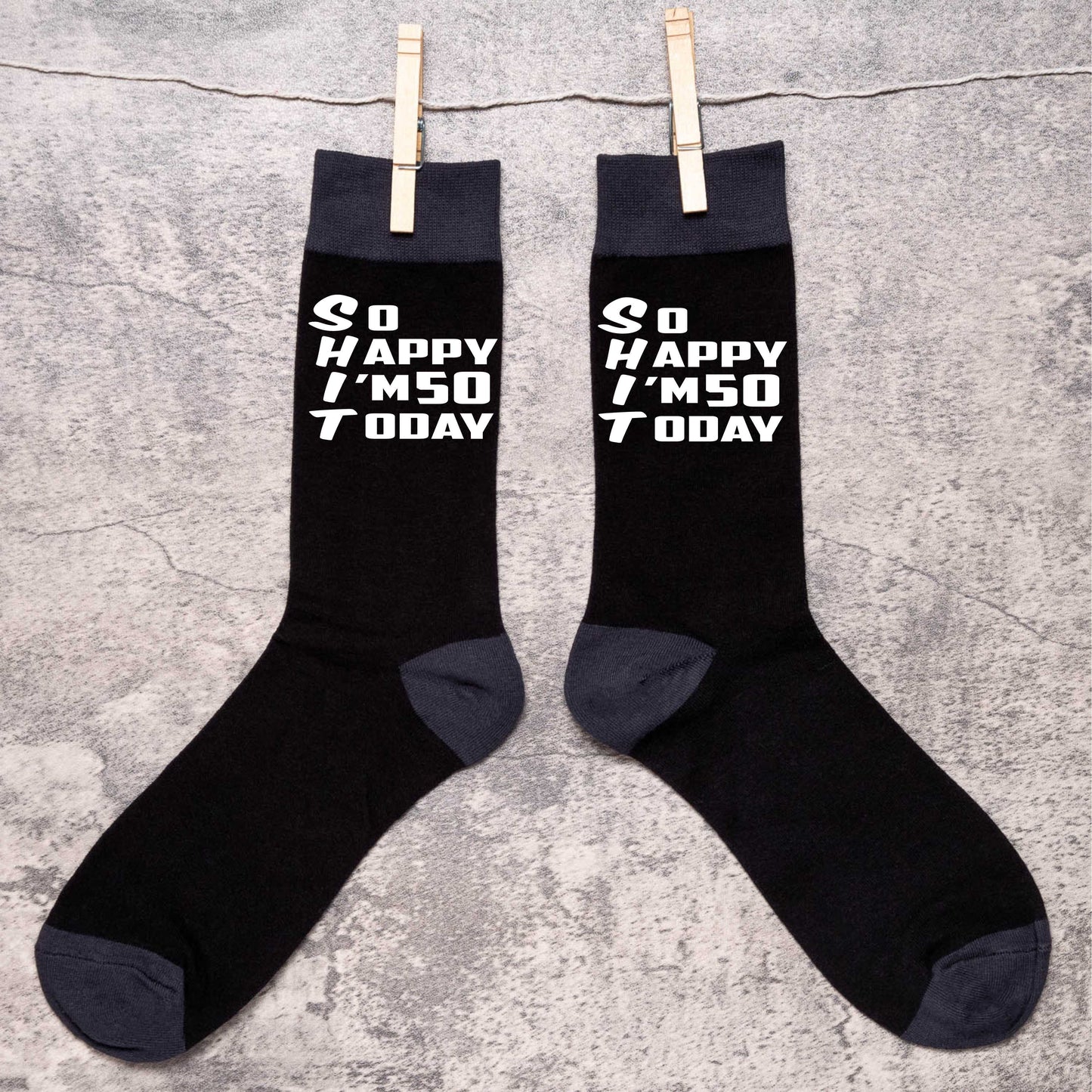 50th Birthday Gift 50 Year Old Gift Men's Black Funny Socks Novelty Age 50