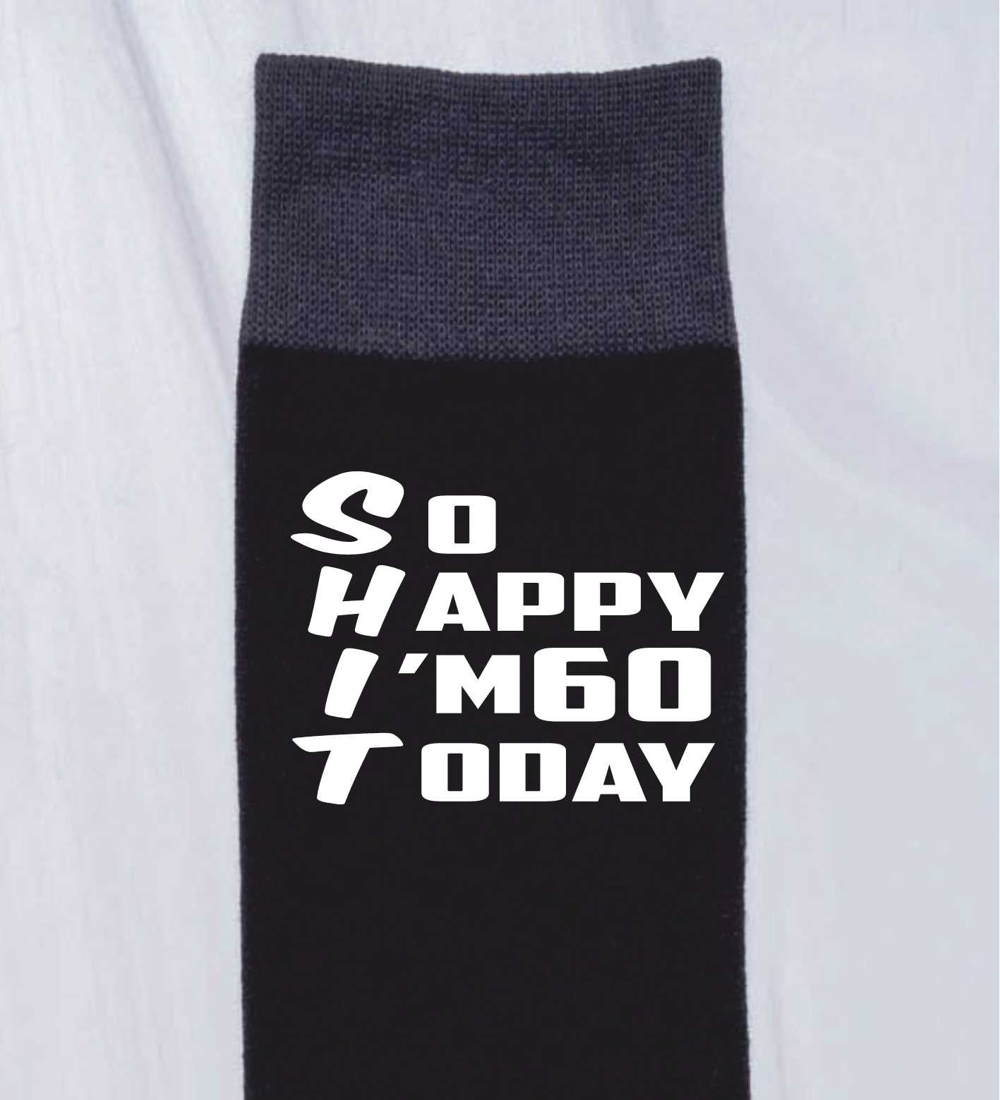 60th Birthday Gift 60 Year Old Gift Men's Black Funny Socks Novelty Age 60