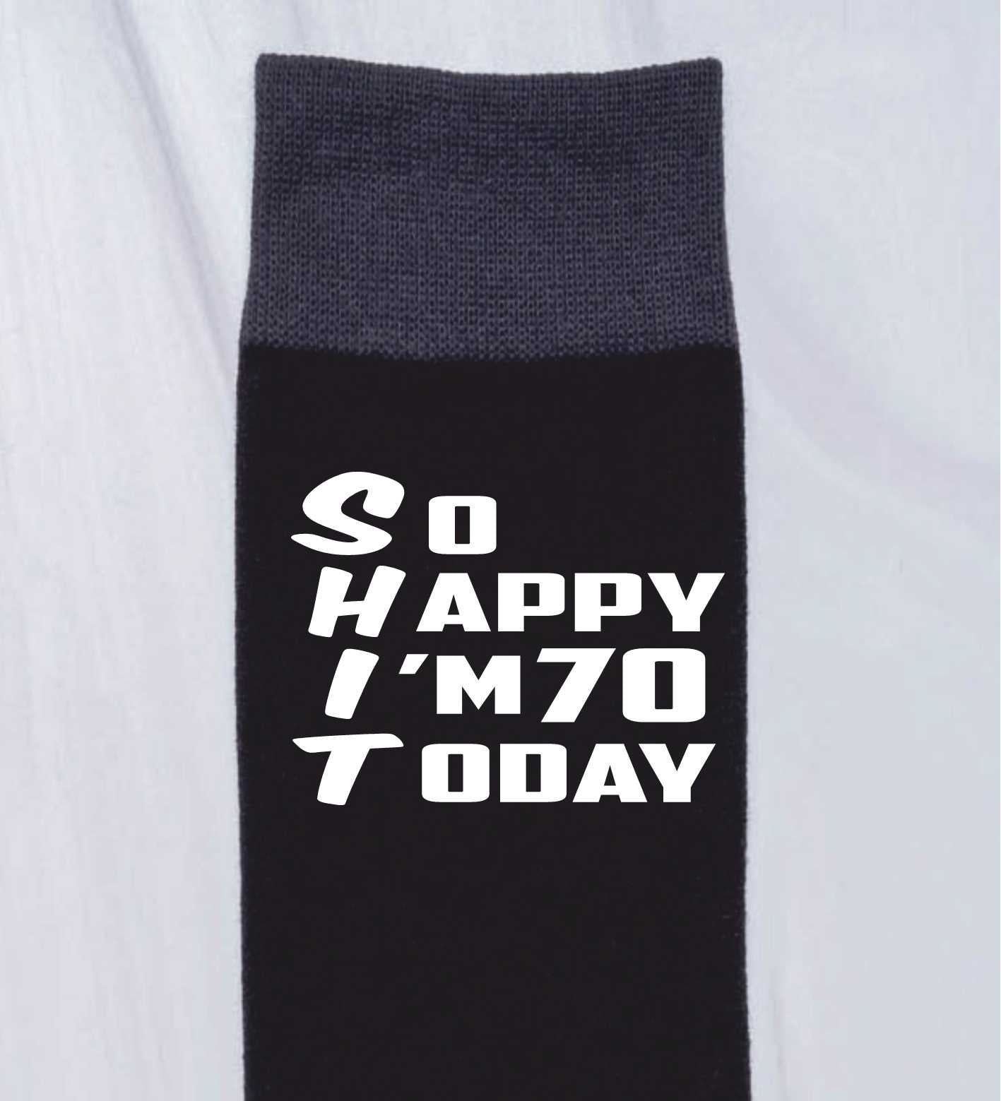 70th Birthday Gift 70 Year Old Gift Men's Black Funny Socks Novelty Age70