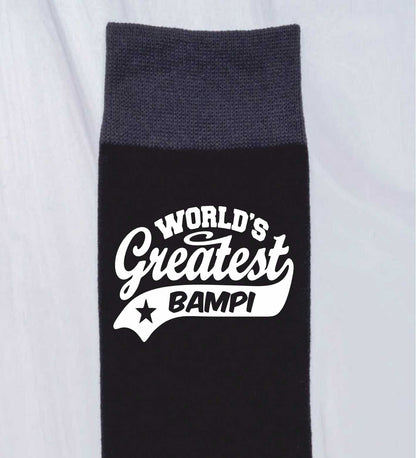 Greatest Bampi Men's Black Socks Novelty Birthday Fathers Day Gift