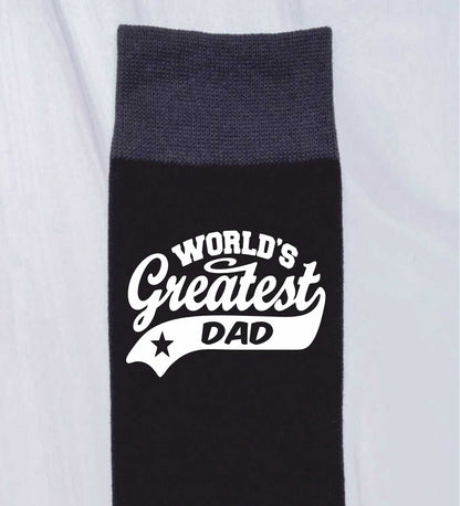 Greatest Dad Men's Black Socks Novelty Birthday Fathers Day Gift