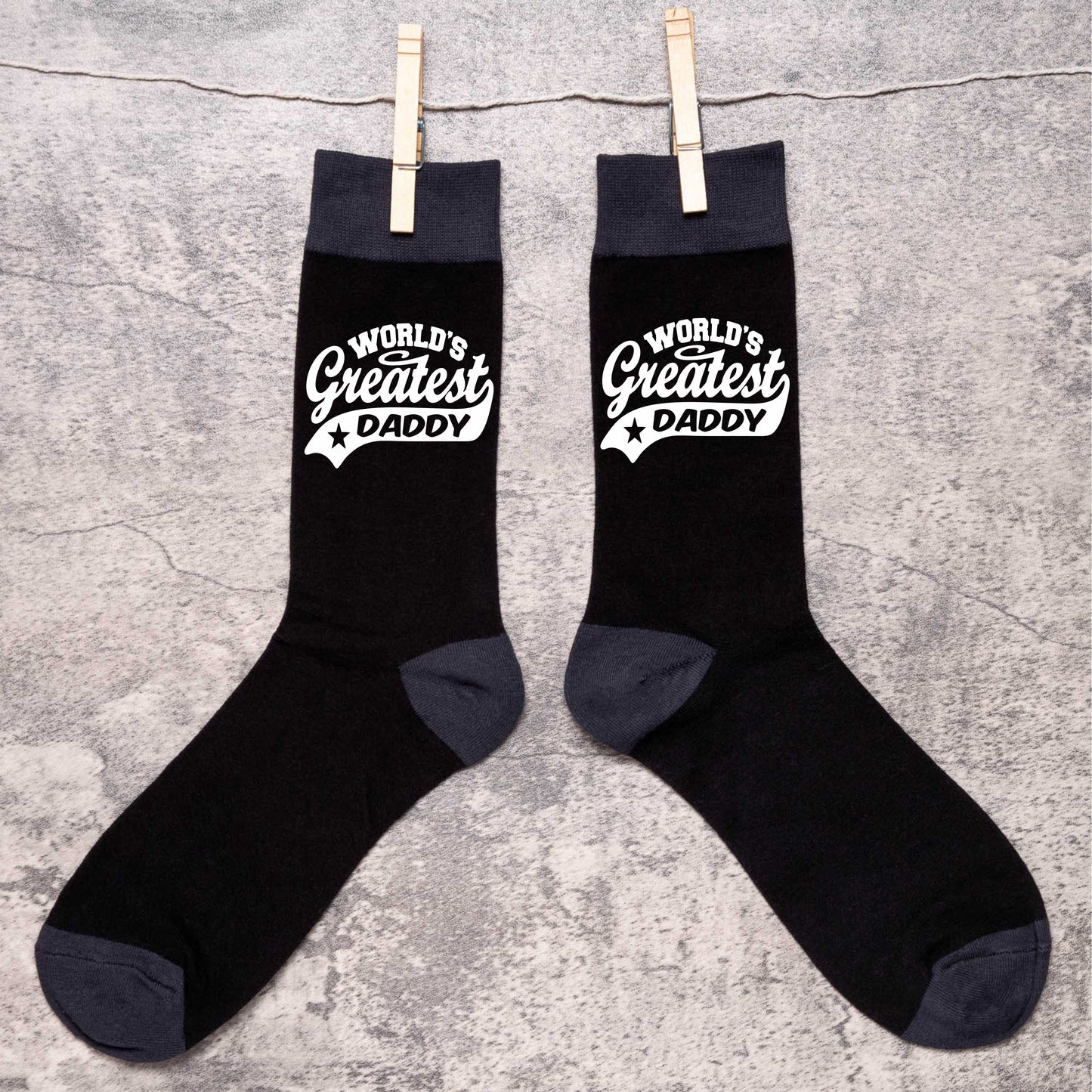 Greatest Daddy Men's Black Socks Novelty Birthday Fathers Day Gift