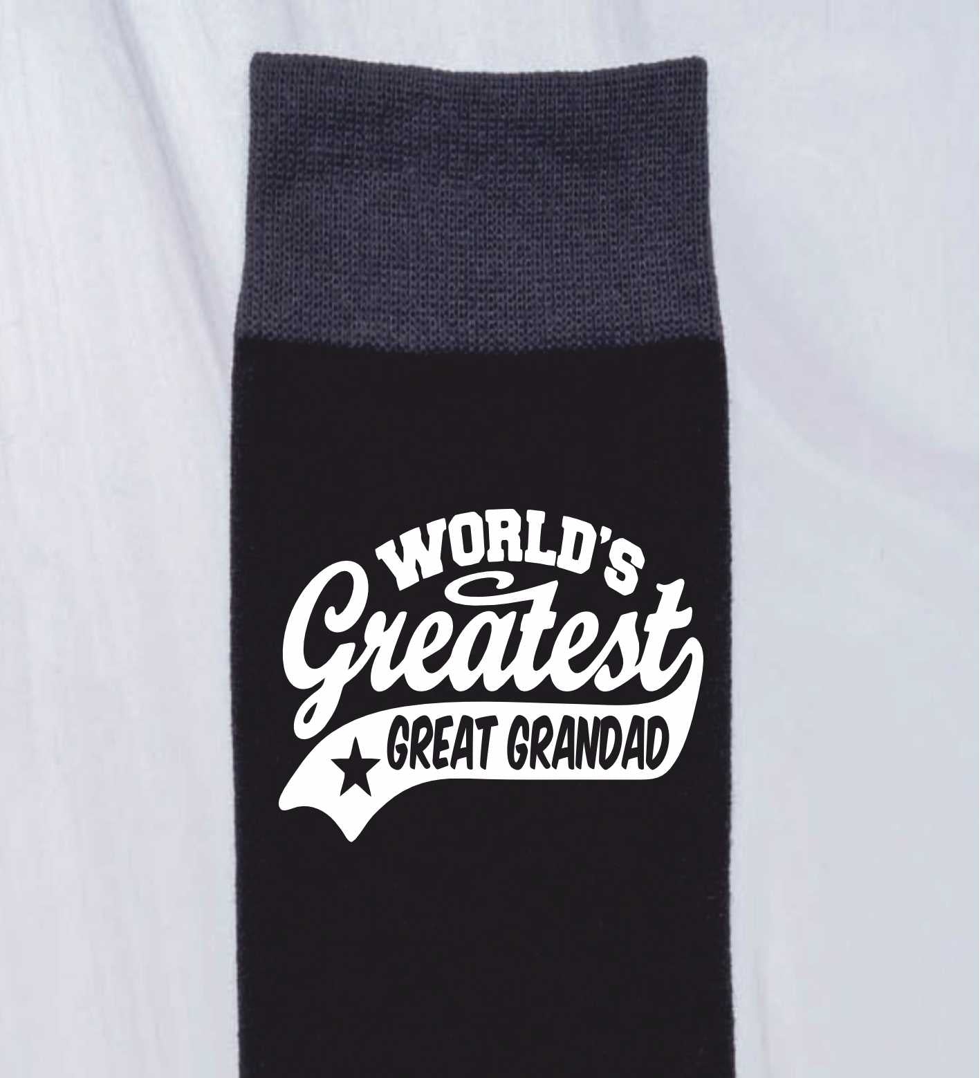 Greatest Great Grandad Men's Black Socks Novelty Birthday Fathers Day Gift