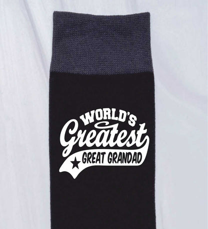 Greatest Great Grandad Men's Black Socks Novelty Birthday Fathers Day Gift