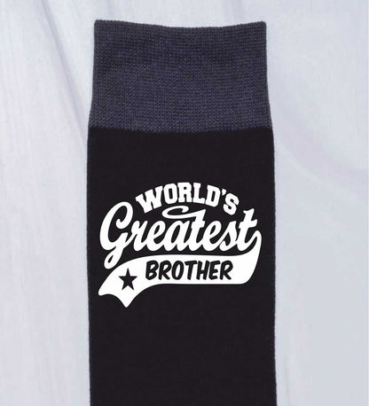 Greatest Brother Men's Black Socks Novelty Birthday Fathers Day Gift