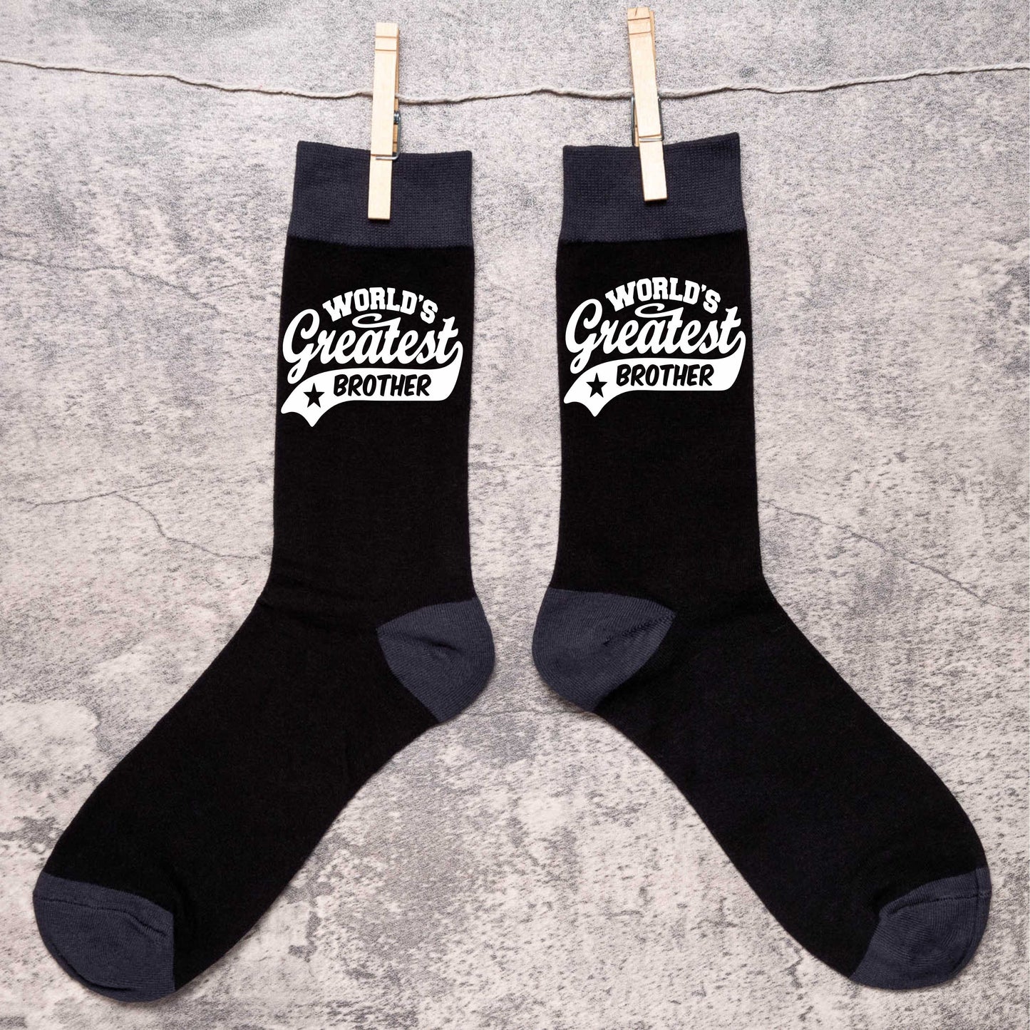 Greatest Brother Men's Black Socks Novelty Birthday Fathers Day Gift