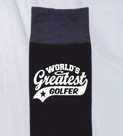 Greatest Golfer Men's Black Socks Novelty Birthday Golfing Fathers Day Gift