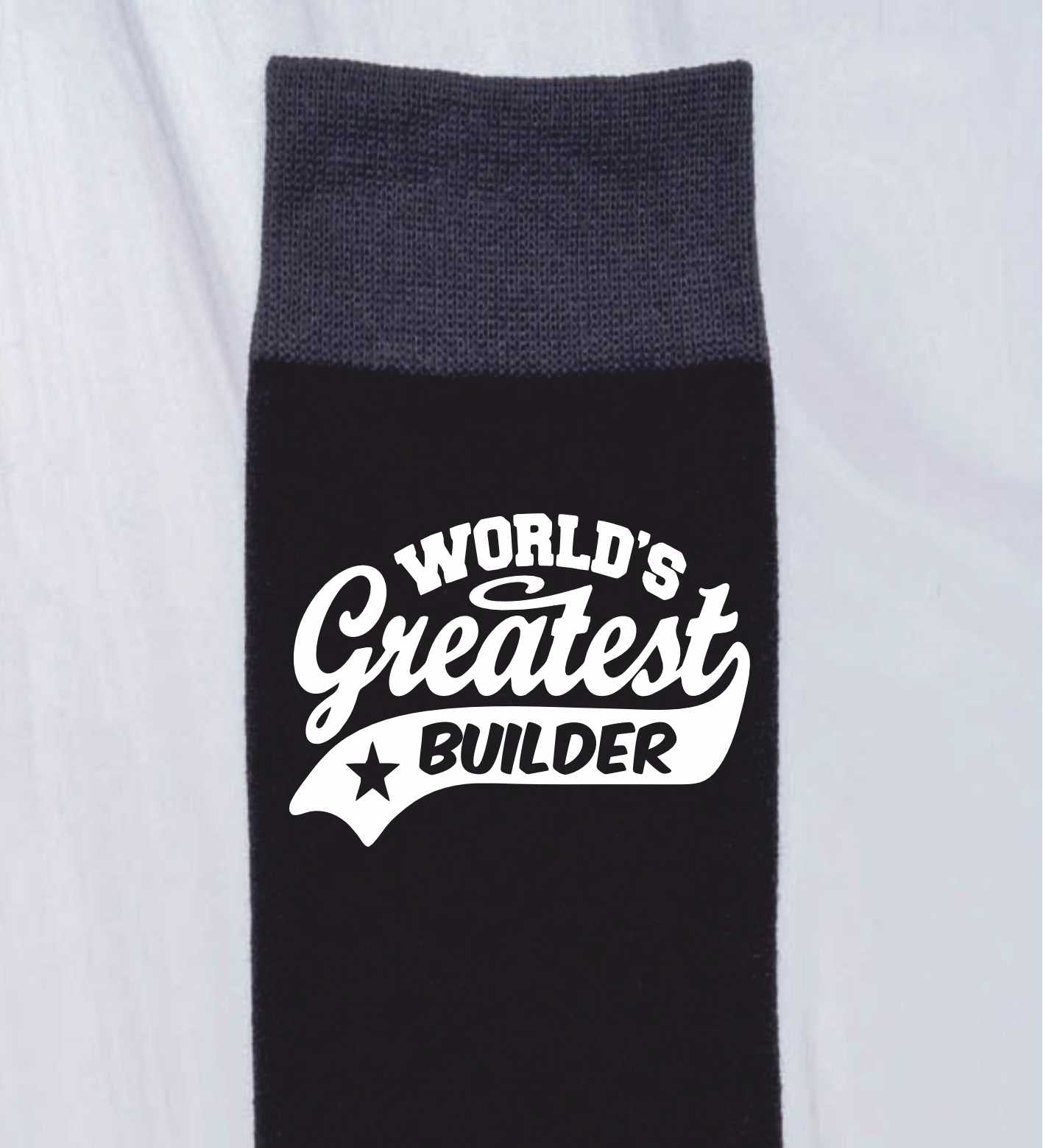 Greatest Builder Men's Black Socks Funny Novelty Birthday Fathers Day Gift