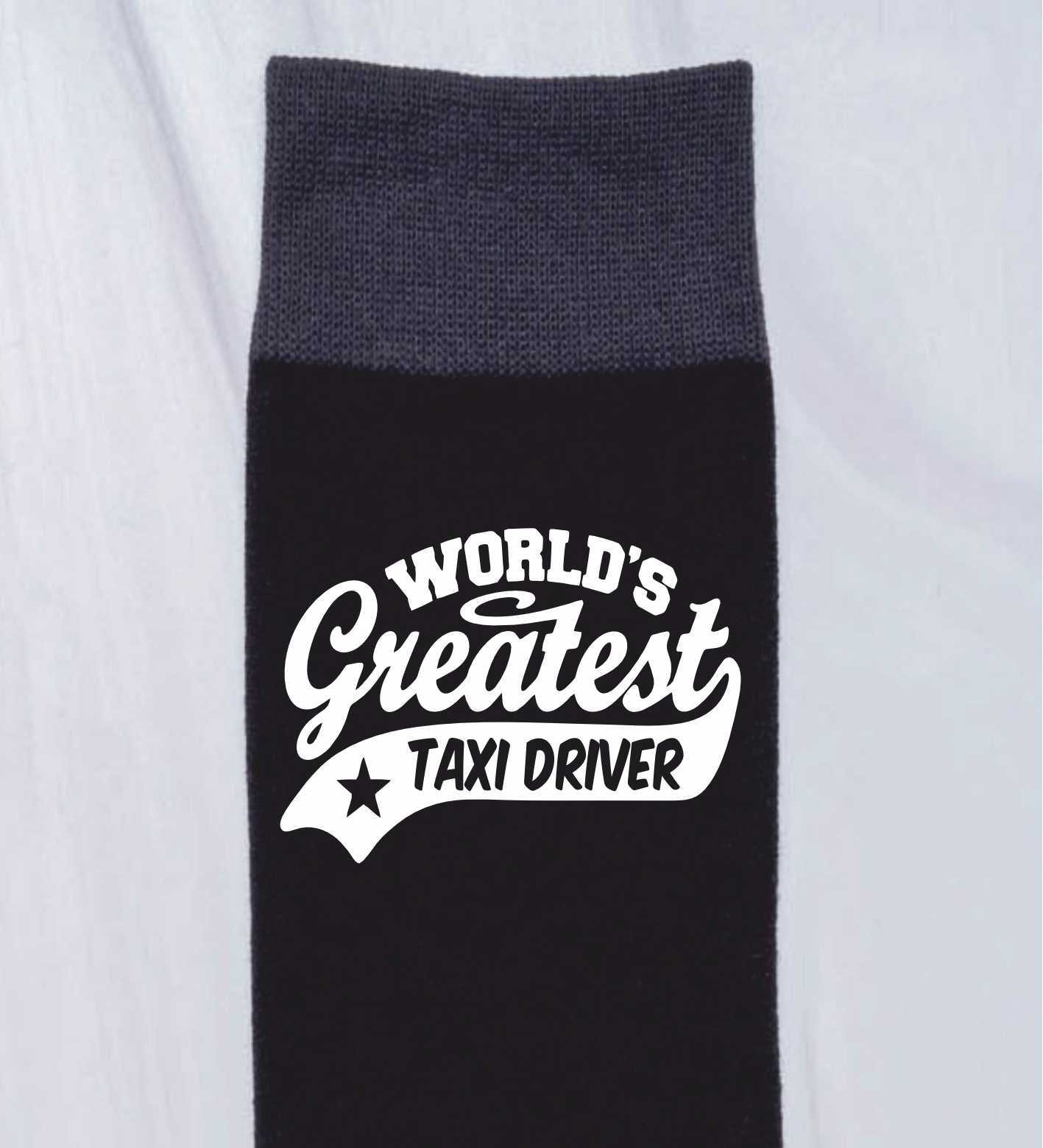 Greatest Taxi Driver Men's Black Socks Funny Novelty Birthday Fathers Day Gift