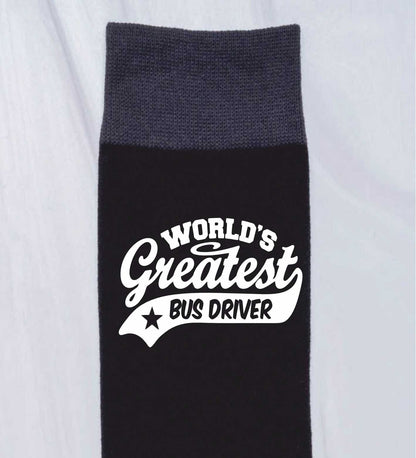 Greatest Bus Driver Men's Black Socks Novelty Birthday Fathers Day Gift