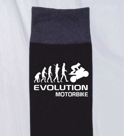 Evolution Of A Motorbike Men's Black Socks Novelty Birthday Fathers Day Gift