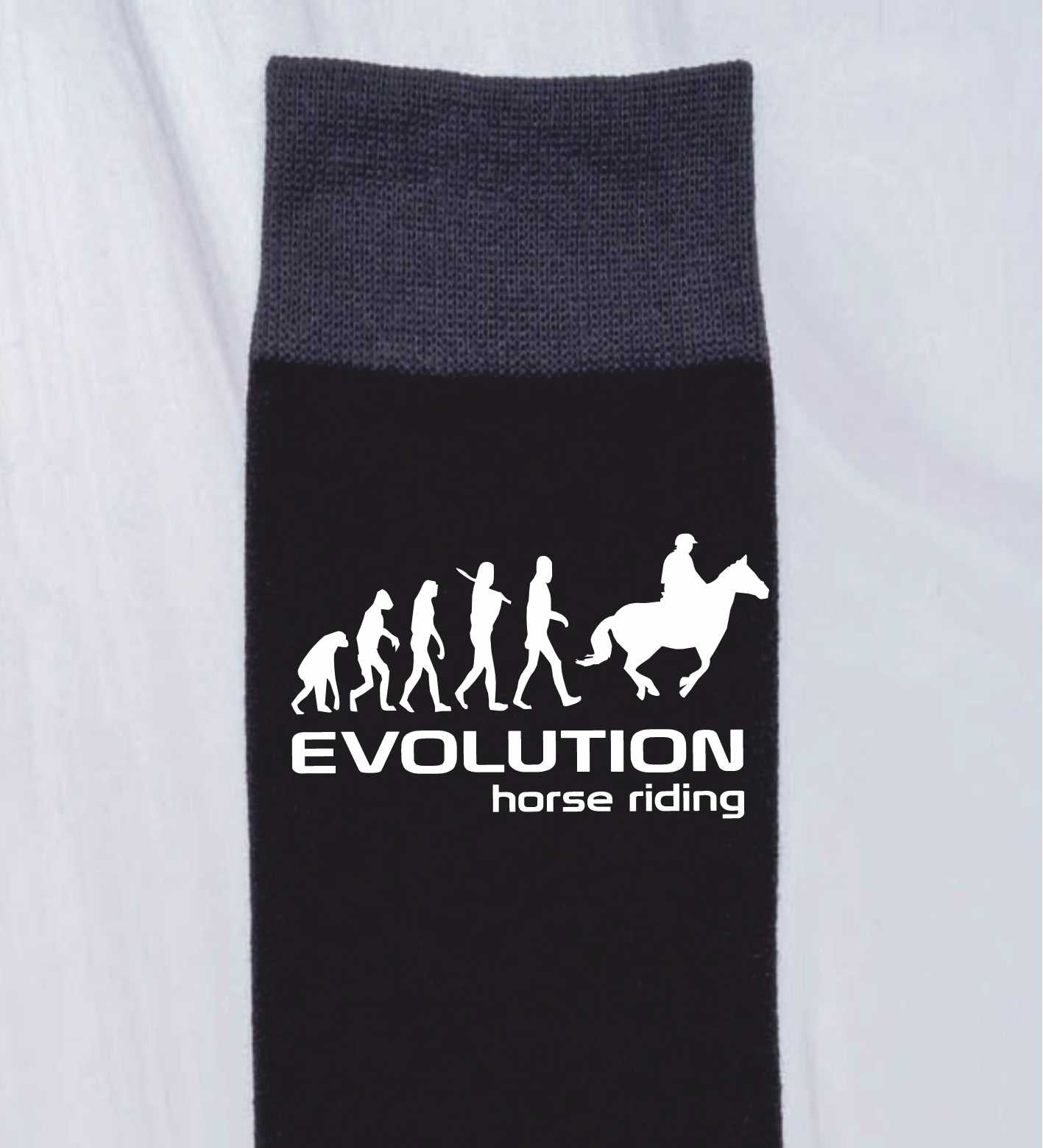 Evolution Of Horse Riding Men's Black Socks Novelty Birthday Fathers Day Gift