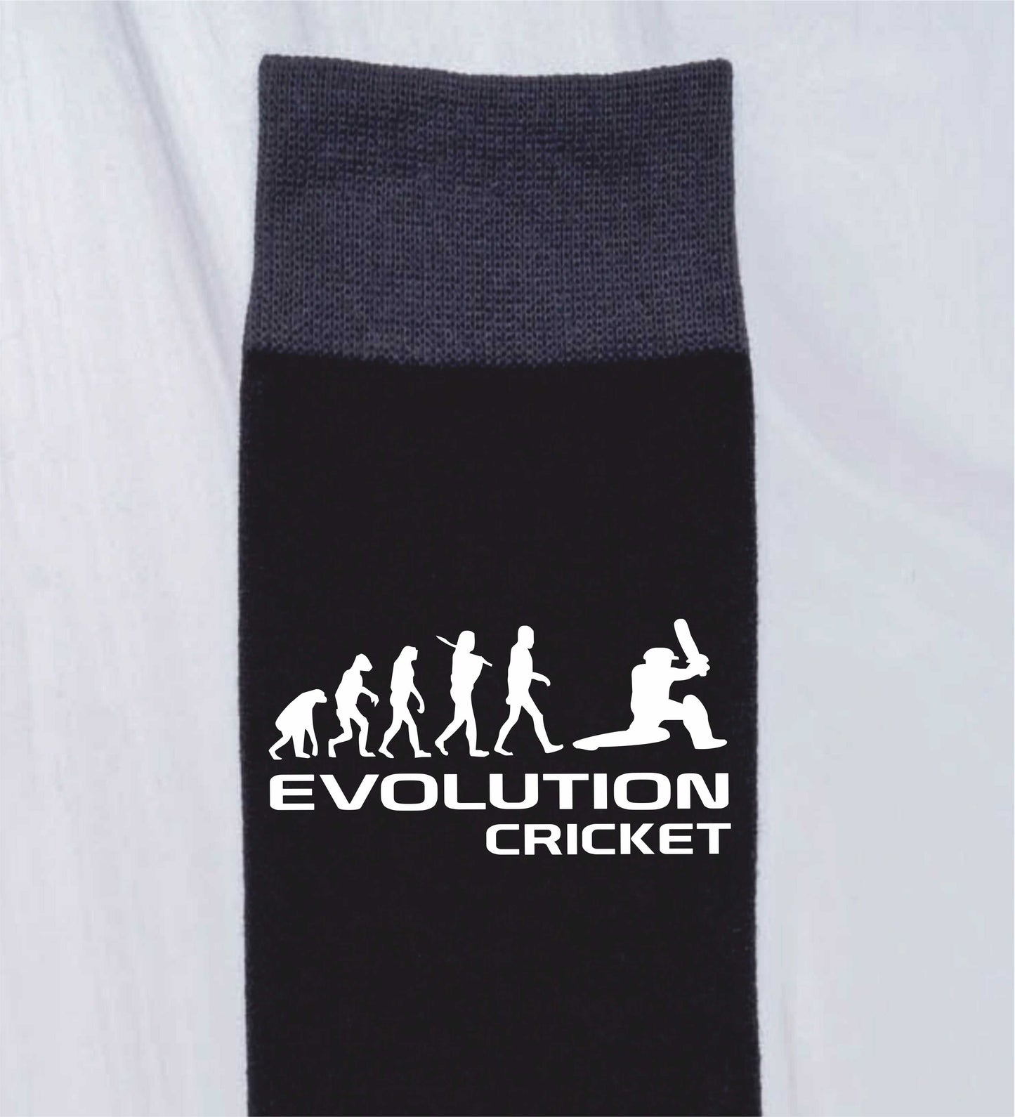 Evolution Of Cricket Men's Novelty Socks Black Funny Cricketers Gift for Men