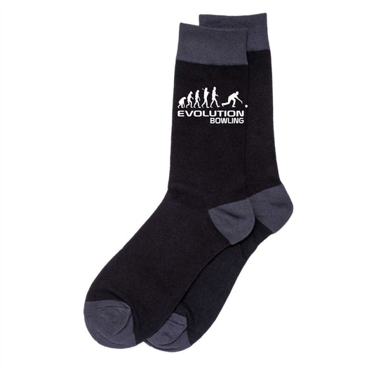 Evolution Of Bowling Men's Novelty Socks Black Funny Bowlers Gift for Men