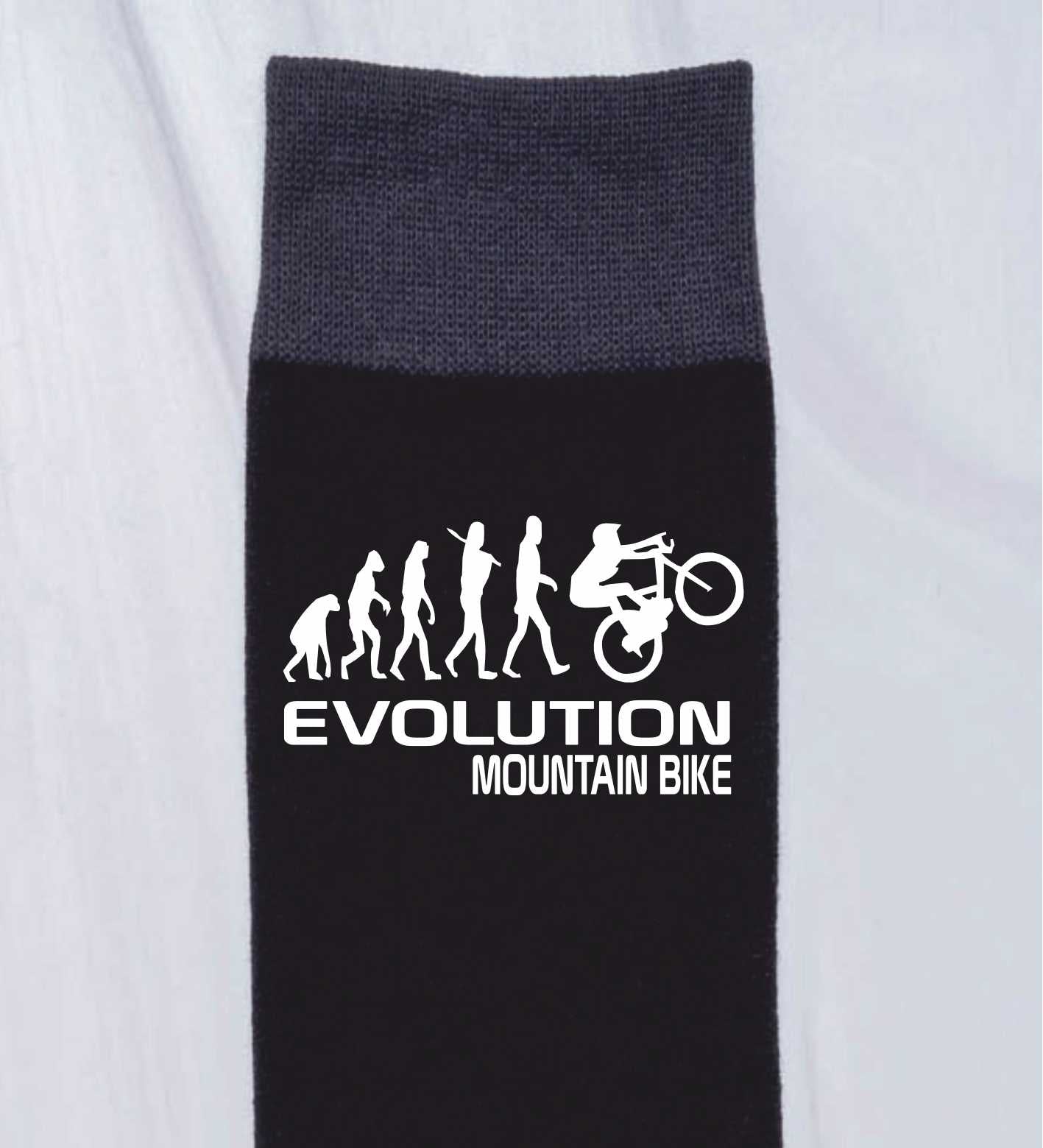 Evolution Of Mountain Bike Men's Black Socks Novelty Birthday Fathers Day Gift