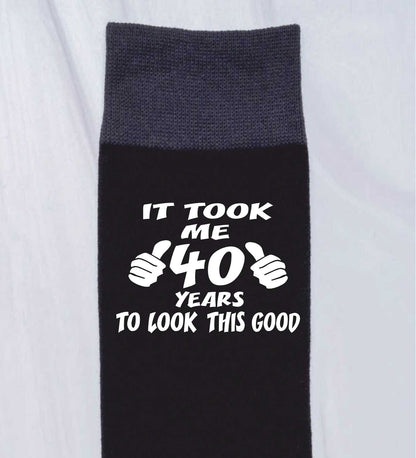 Took 40 Years to Look This Good Men's Black Socks Novelty 40th Birthday Gift