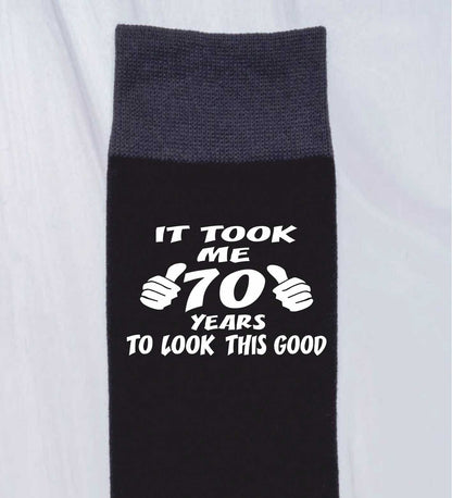 Took 70 Years to Look This Good Men's Black Socks Novelty 70th Birthday Gift