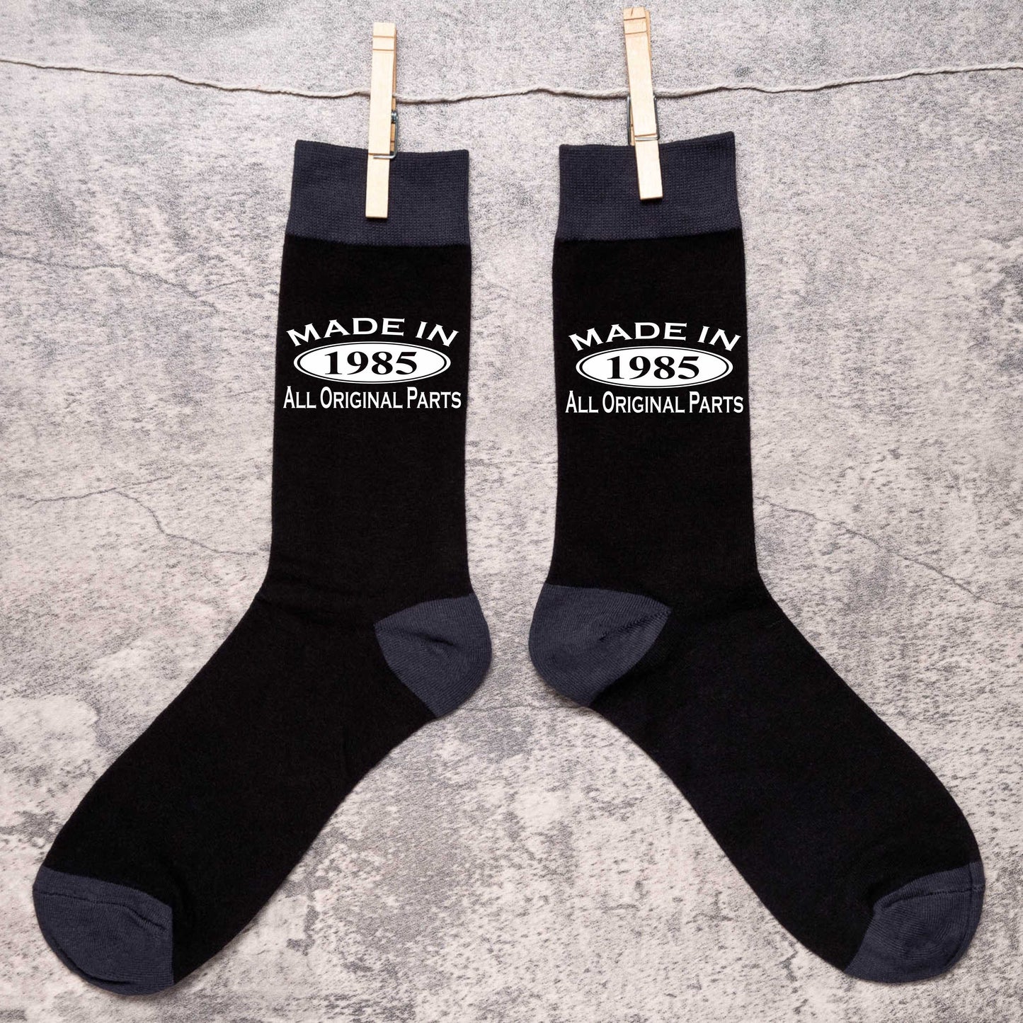 Made in 1985 Mens Socks Black 40th Birthday Gift Great For 40 year Old