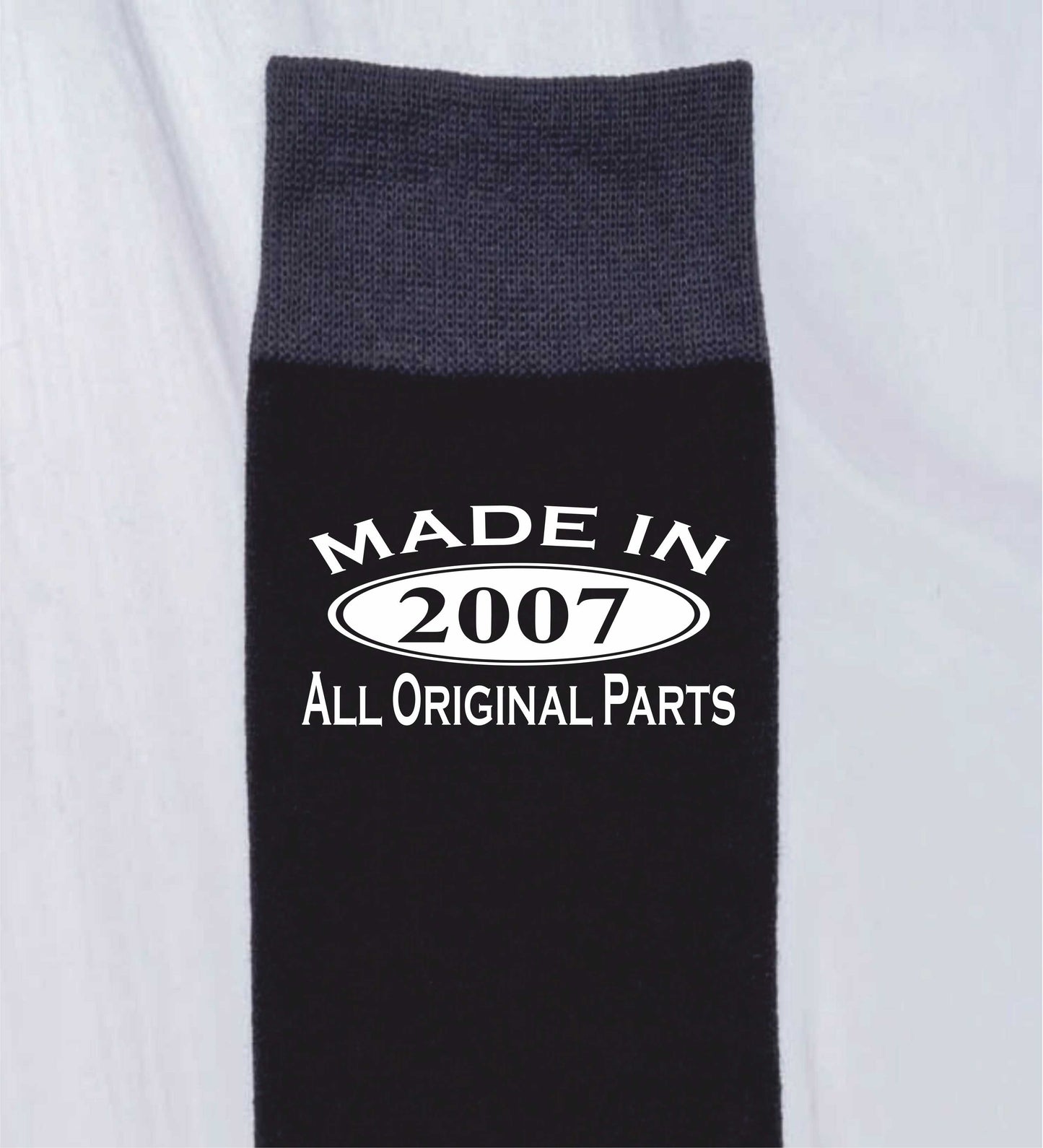 Made in 2007 Mens Socks Black 18th Birthday Gift Great For 18 year Old