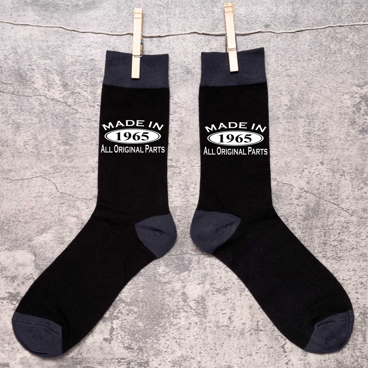 Made in 1965 Mens Socks Black 60th Birthday Gift Great For 60 year Old