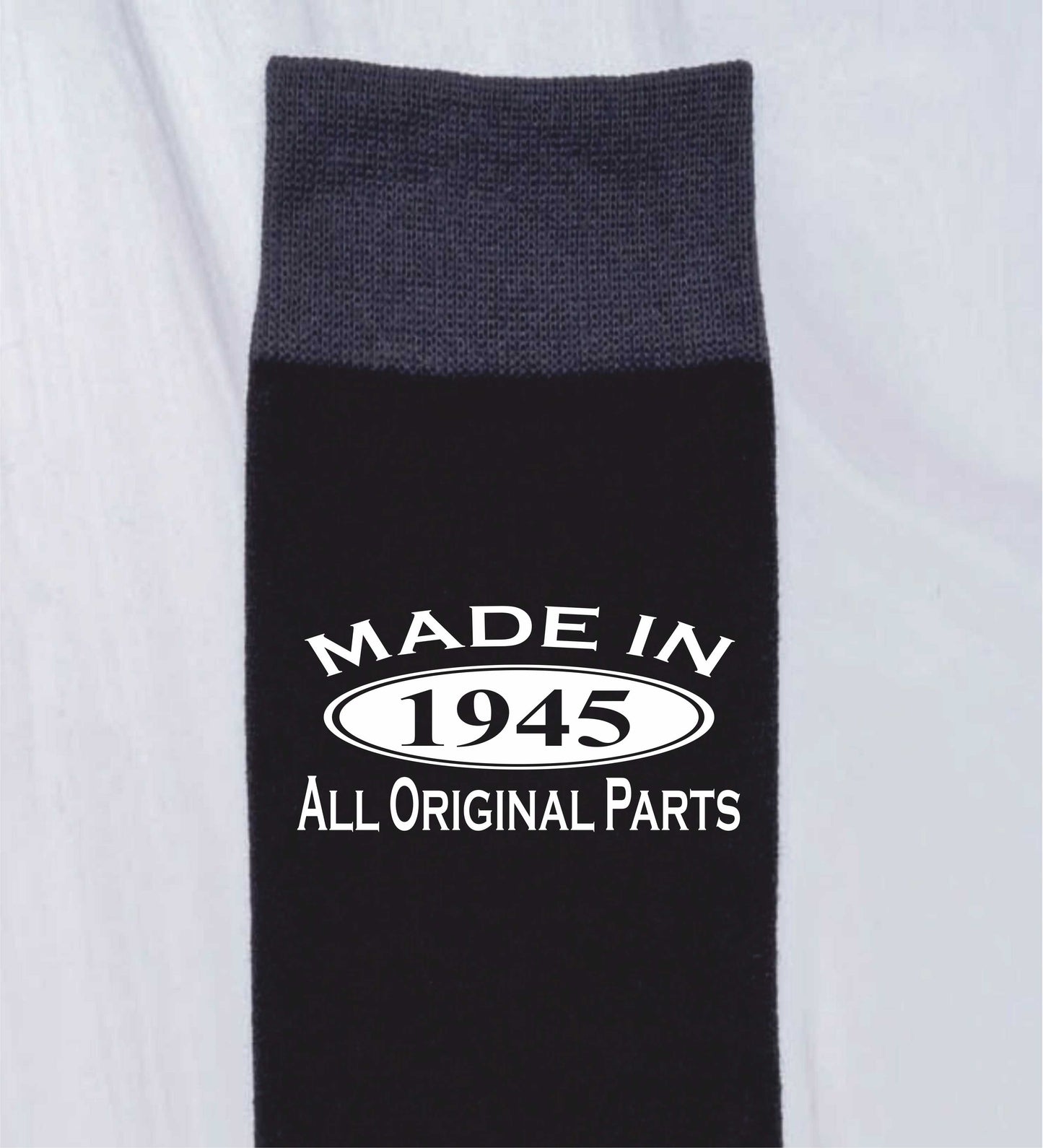 Made in 1945 Mens Socks Black 80th Birthday Gift Great For 80 year Old