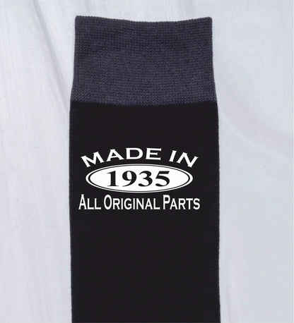 Made in 1935 Mens Socks Black 90th Birthday Gift Great For 90 year Old