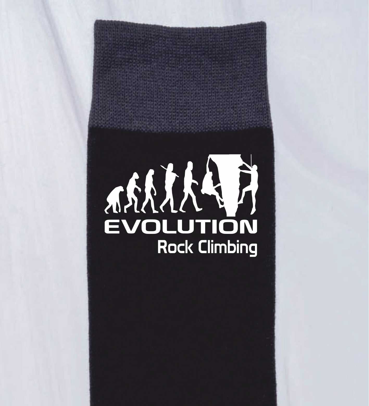 Evolution Of Rock Climbing Funny Men's Black Novelty Socks Birthday Gift