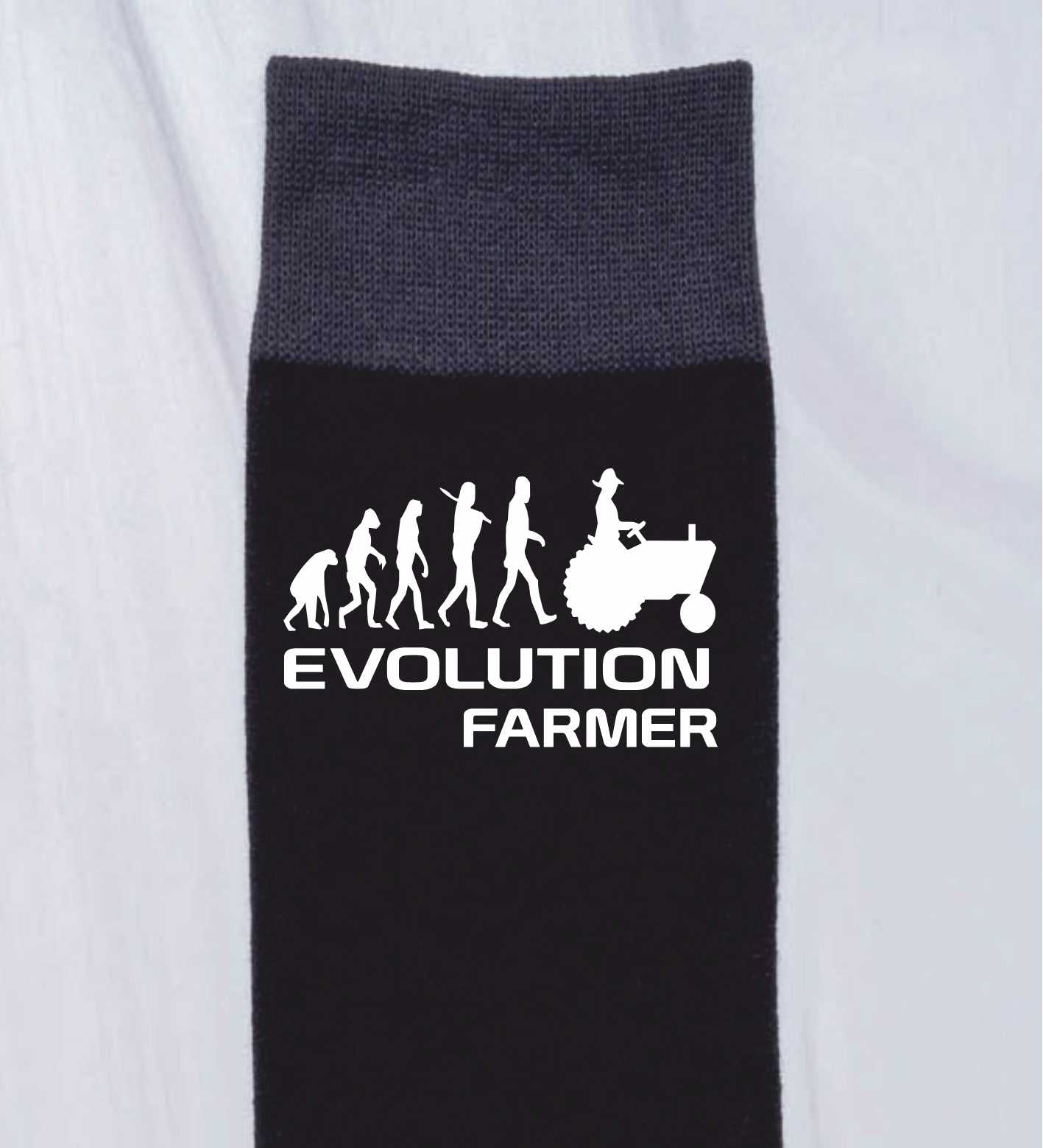 Evolution Of A Farmer Men's Black Funny Socks Novelty Birthday Gift